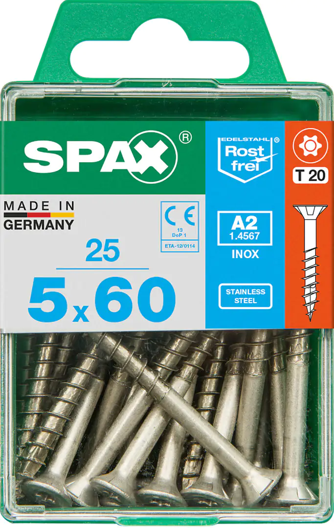 Spax Universalschrauben 5.0 x 60 mm TX 20 Senkkopf - 25 Stk.