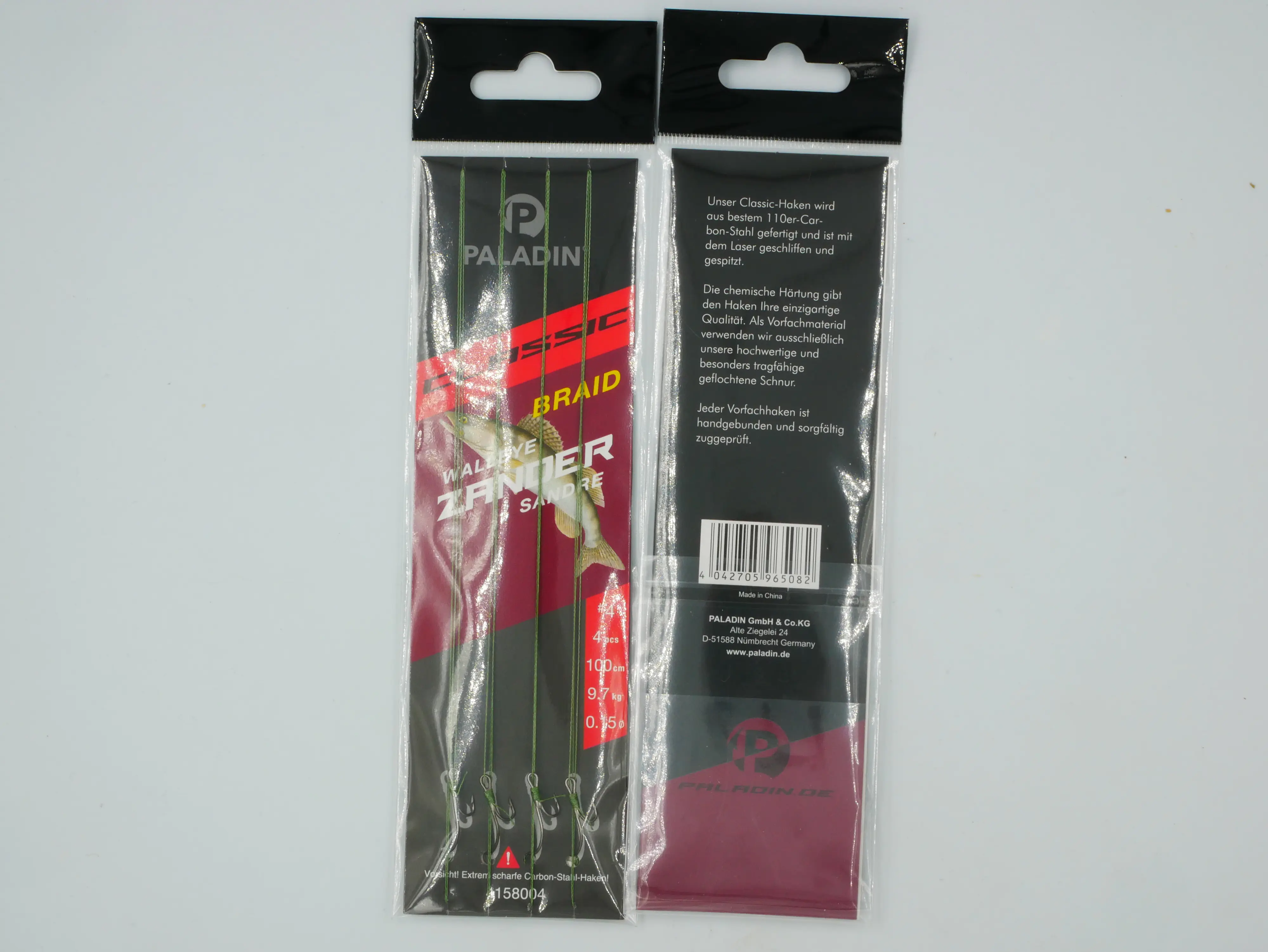 Paladin Zander Ryderhaken gebunden Größe 4 100 cm 4 Stück