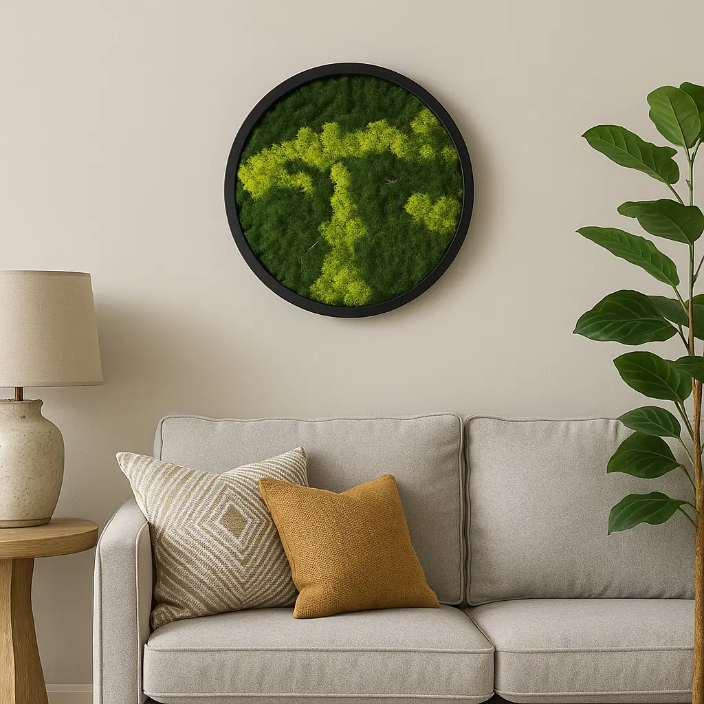 Moosbild rund Ø 27 cm mit echtem Moos