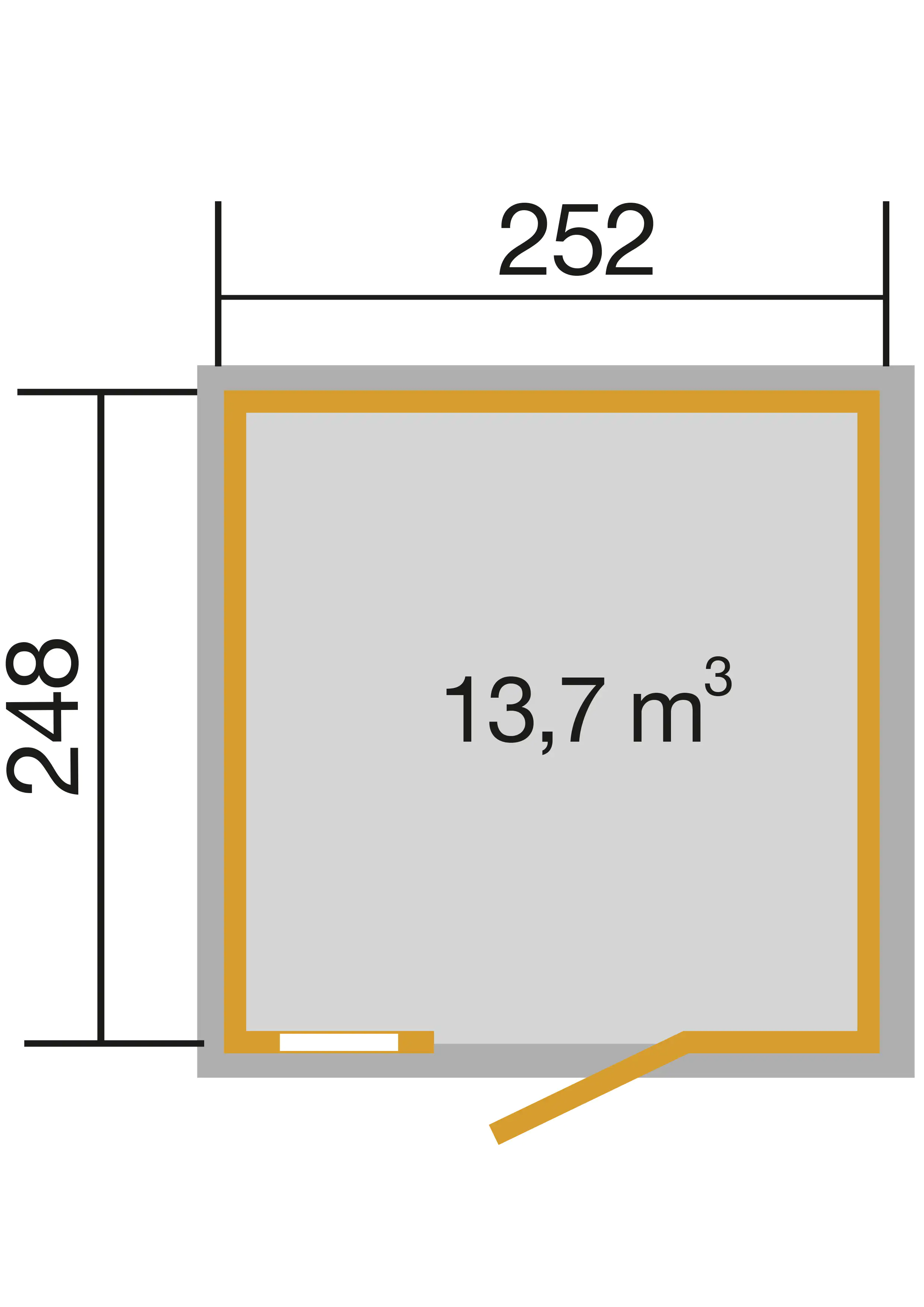 Weka Gartenhaus Schwedenhaus 252 x 248 cm schwedenrot mit Fußboden
