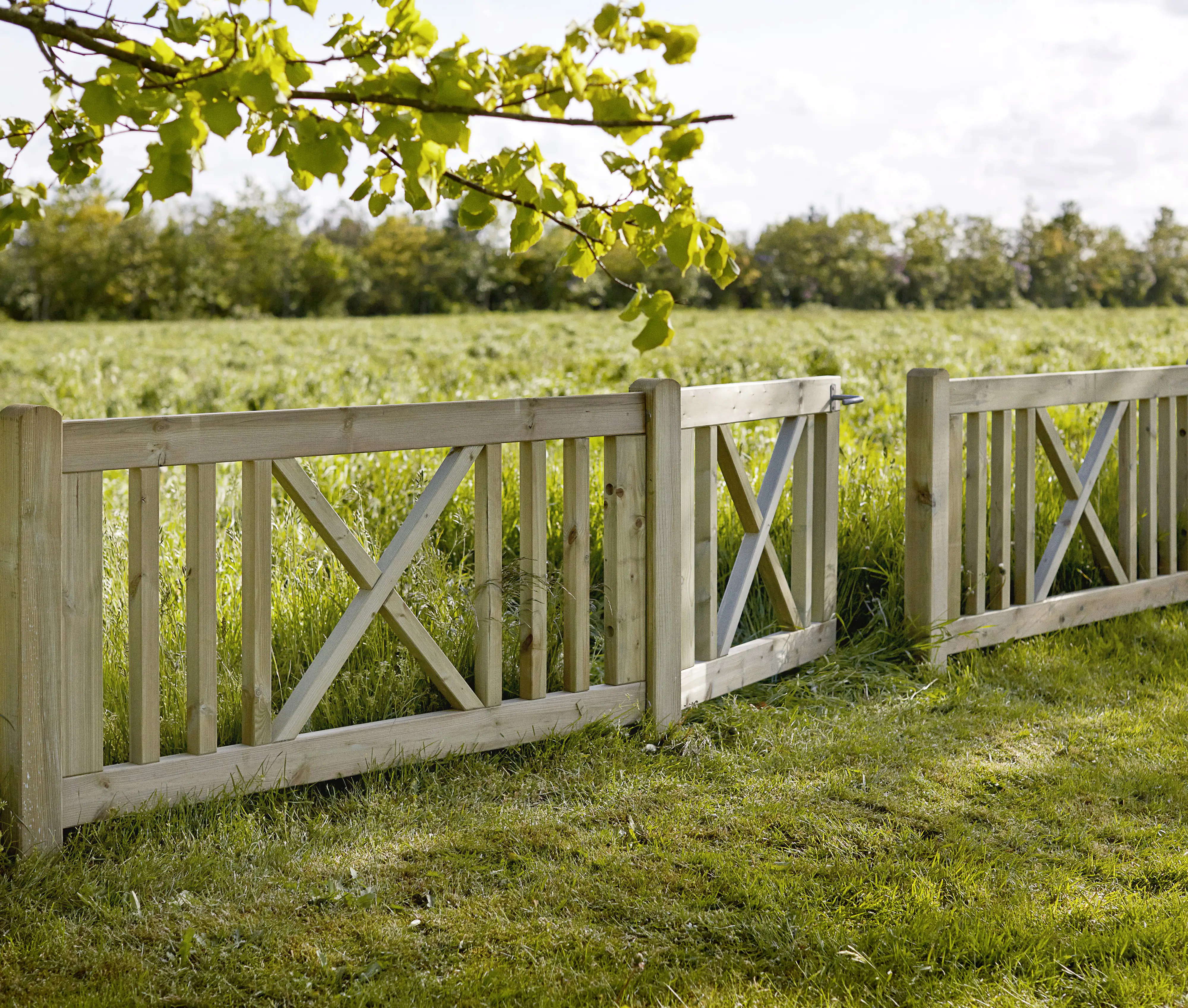 Plus Zaun Rom Holz 150 × 75 cm natur