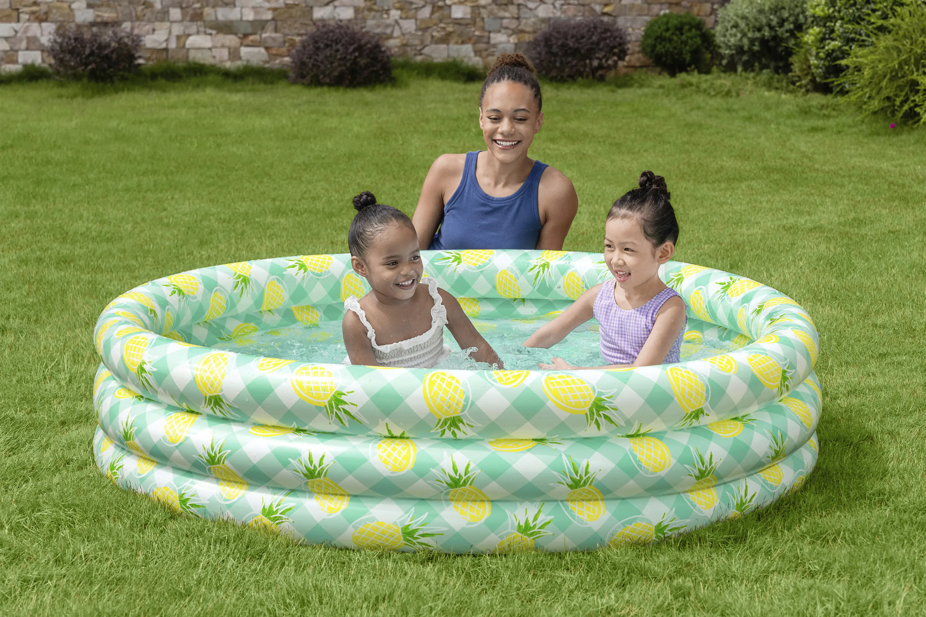 Bestway Planschbecken Pineapple Party mit Ananas-Motiv Ø 147 x 33 cm