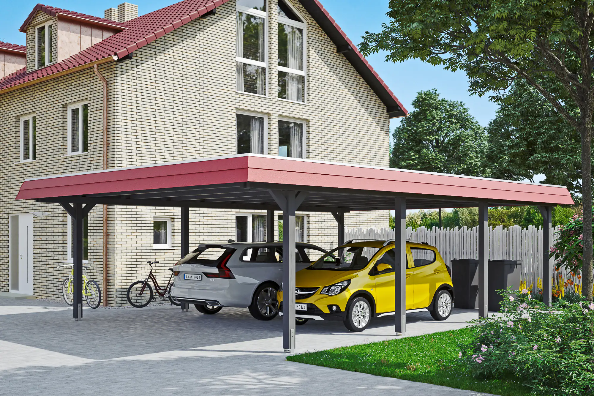 SKAN HOLZ Carport Wendland 630 x 879 cm mit Aluminiumdach