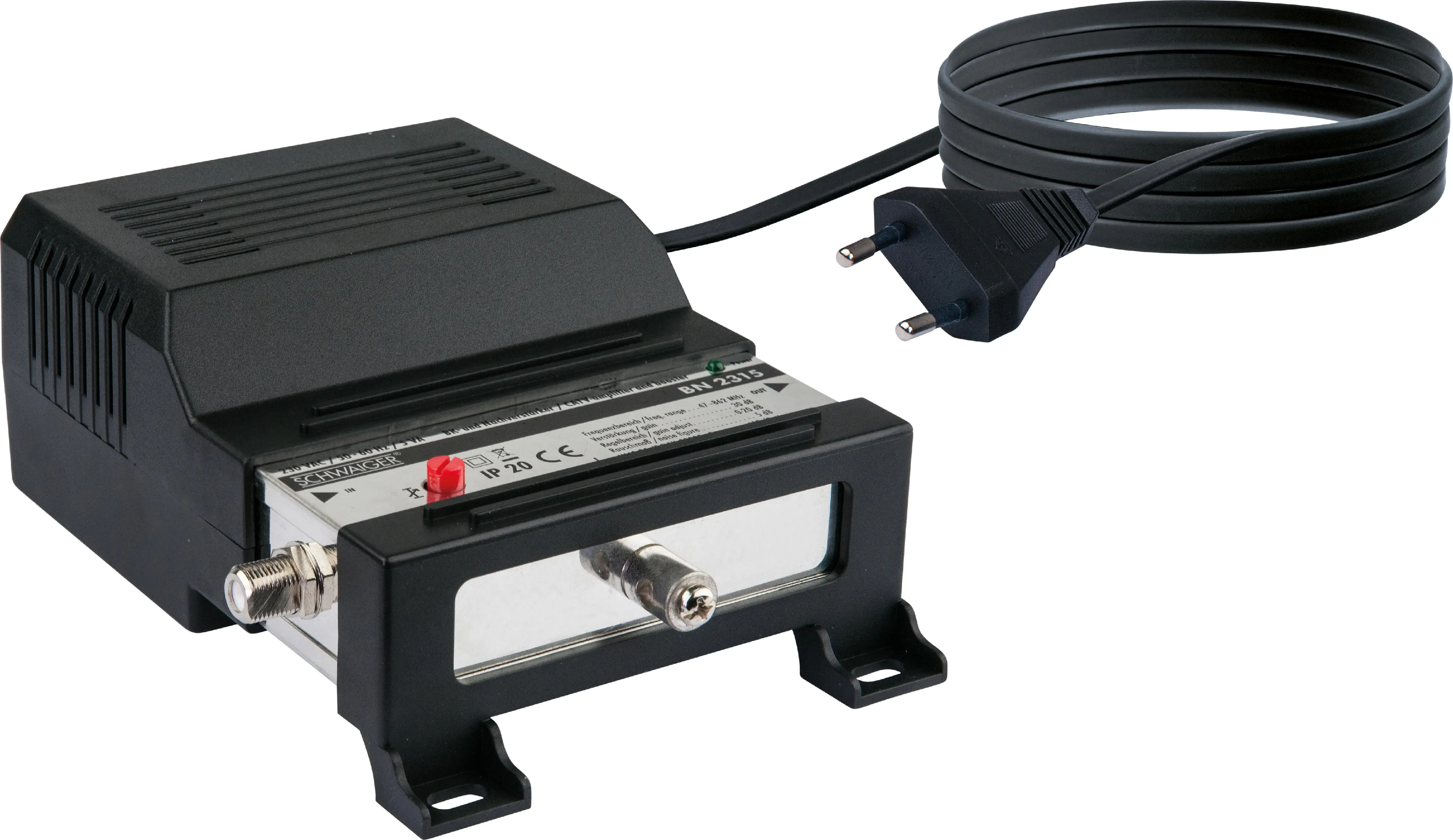 Schwaiger Breitbandkabel- & Nachverstärker BN2315 531 1x F Buchse auf 1x F Buchse, Verstärkung bis 3