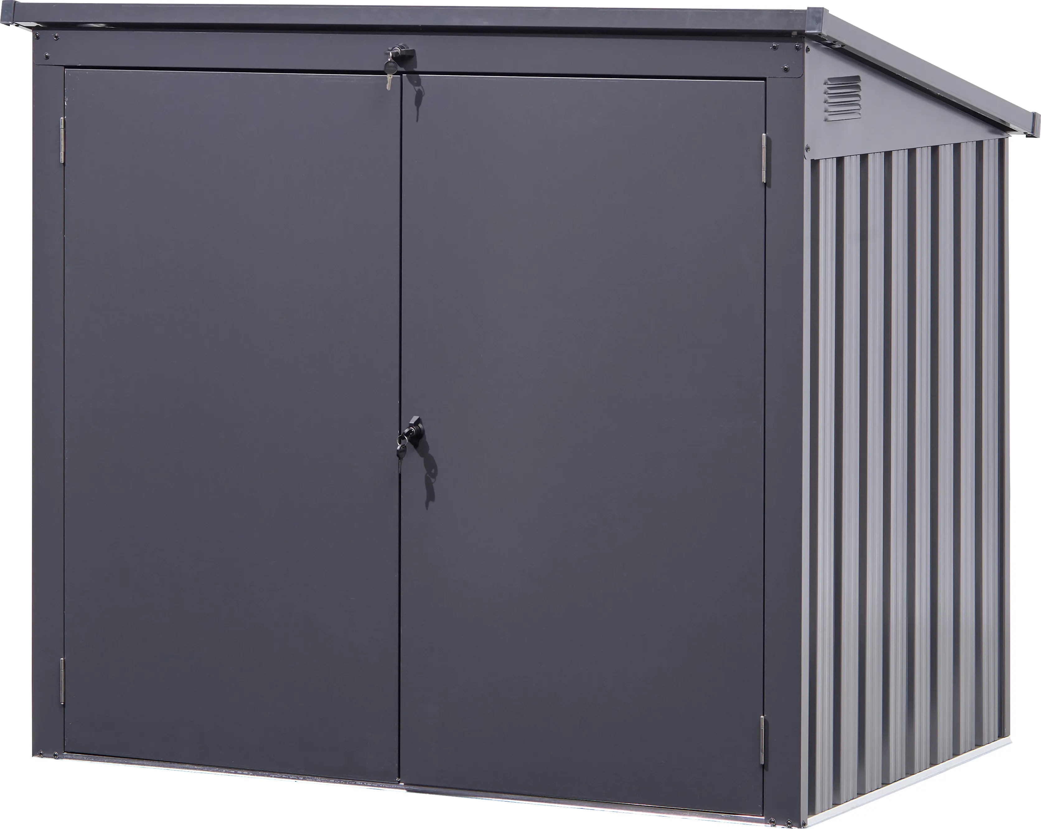 Floraworld Mülltonnenbox aus Stahl für 2 x 240 L Mülltonnen anthrazit