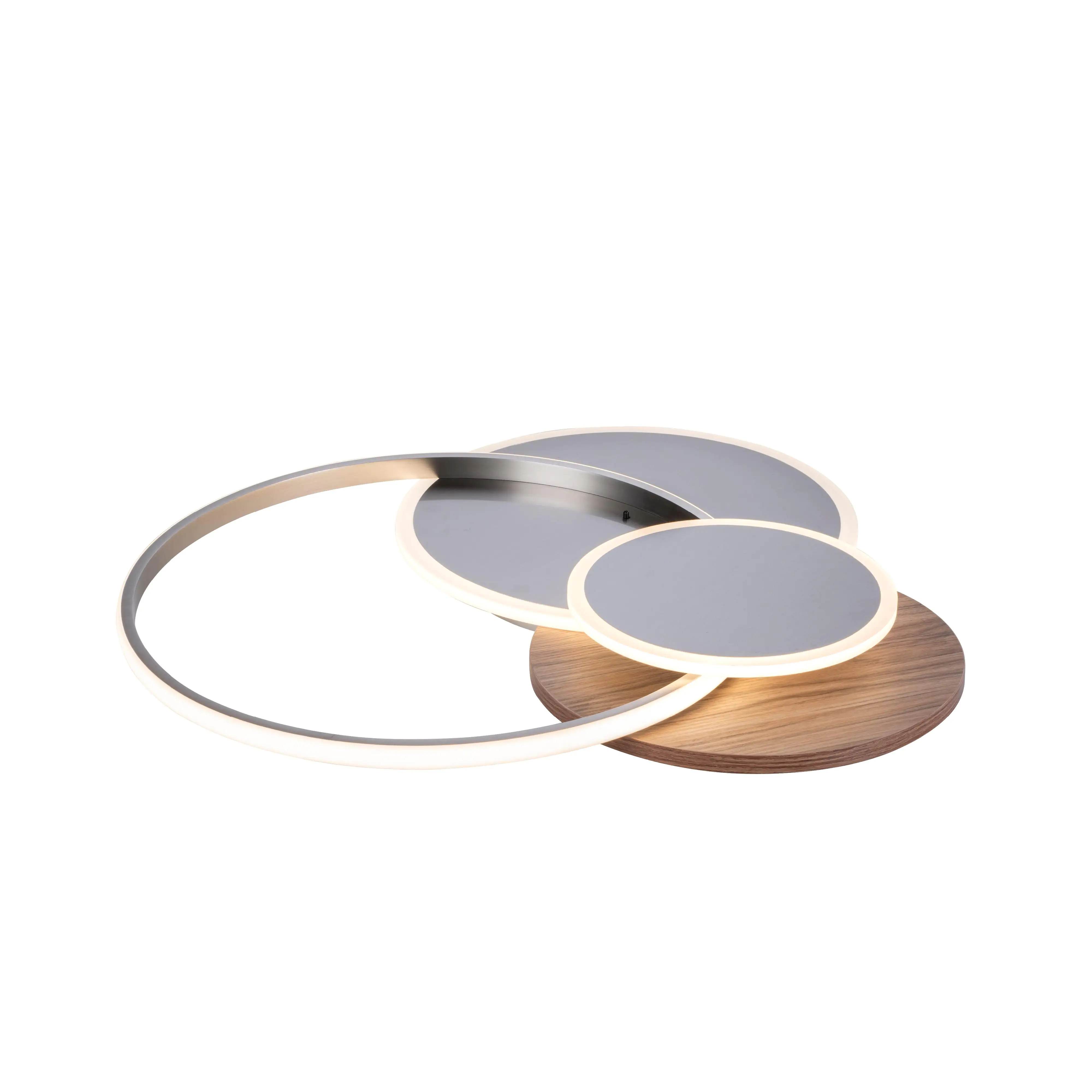 Paul Neuhaus CCT LED Deckenleuchte Palma stahl-holz 65 x 56 cm dimmbar