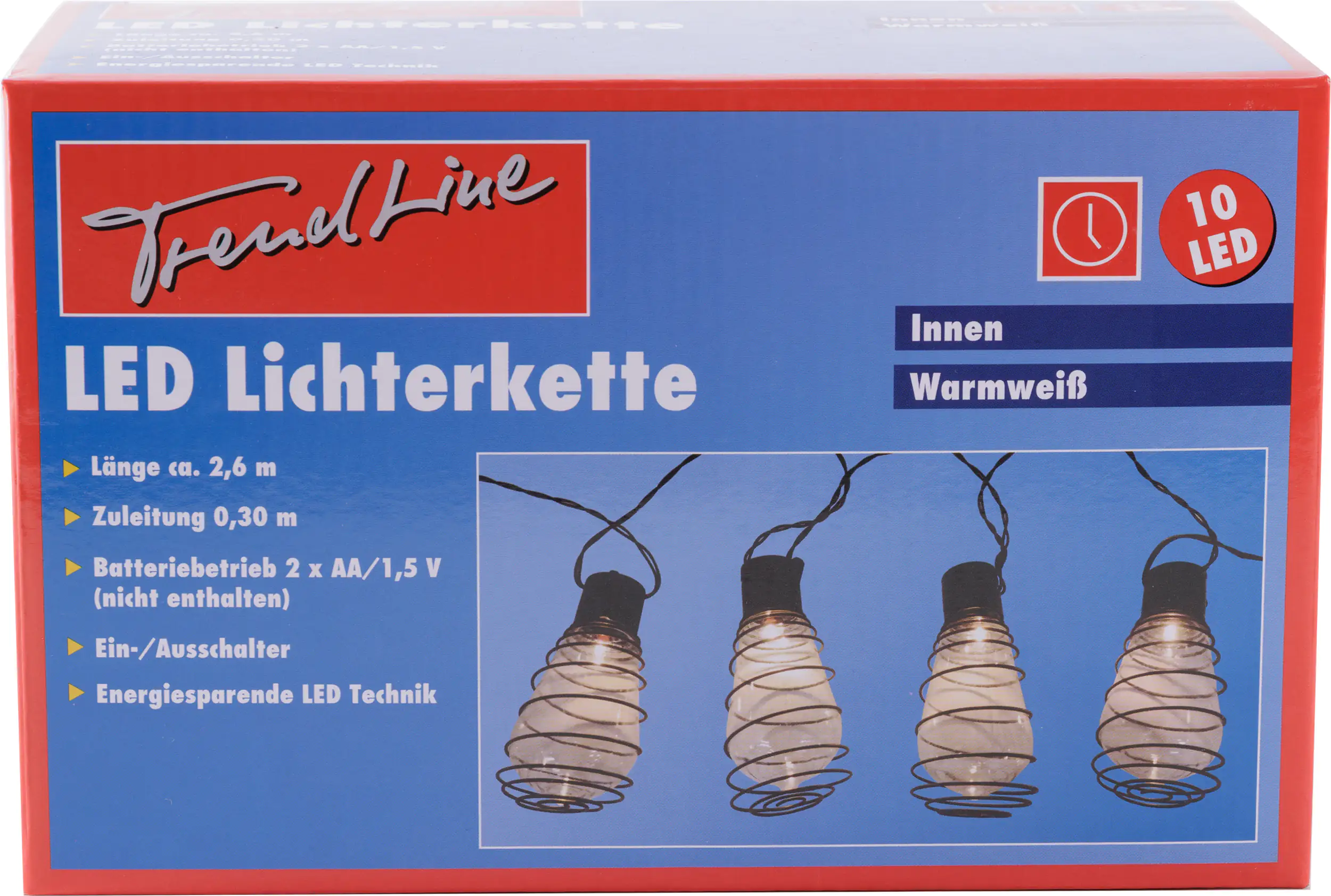 TrendLine LED Lichterkette 10 LED Spiralform für Innen, LED Technik