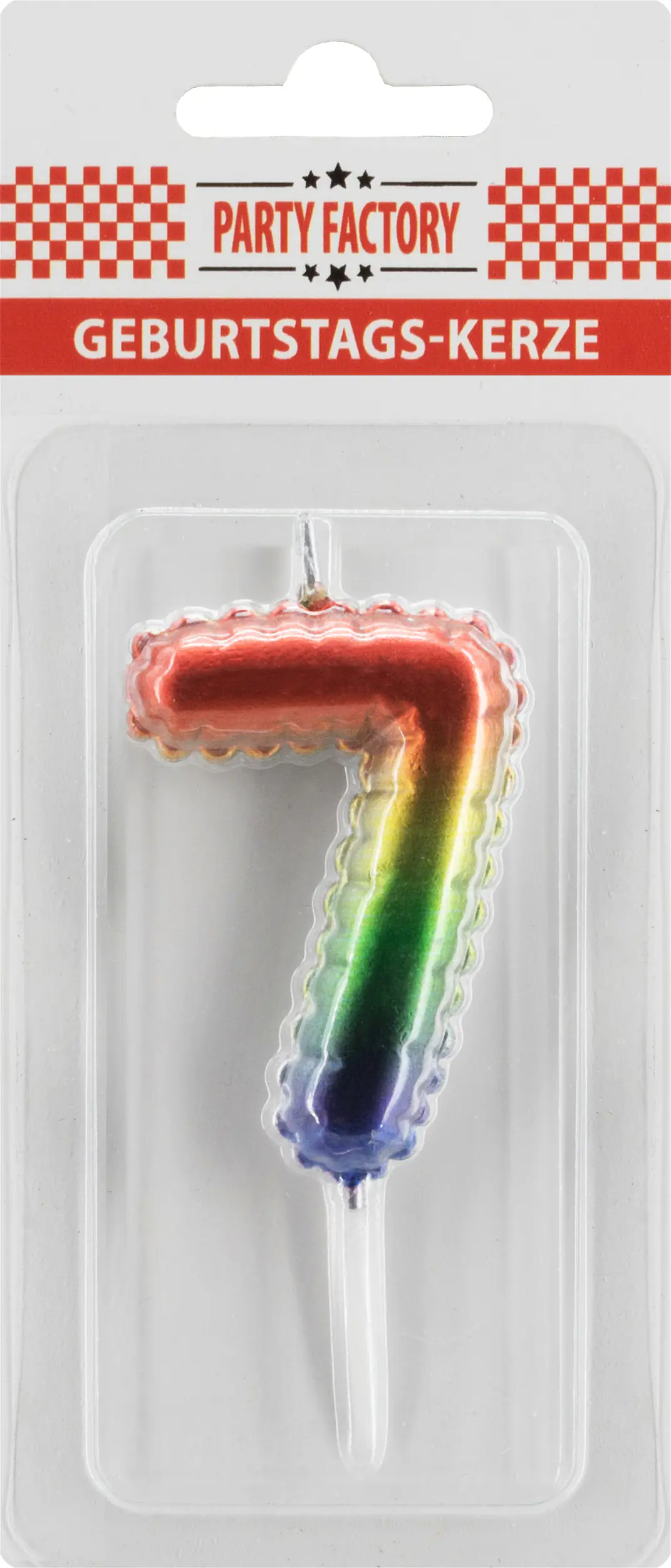 Geburtstagskerze Ballon Zahl 7 bunt 6 cm - 1 Stück