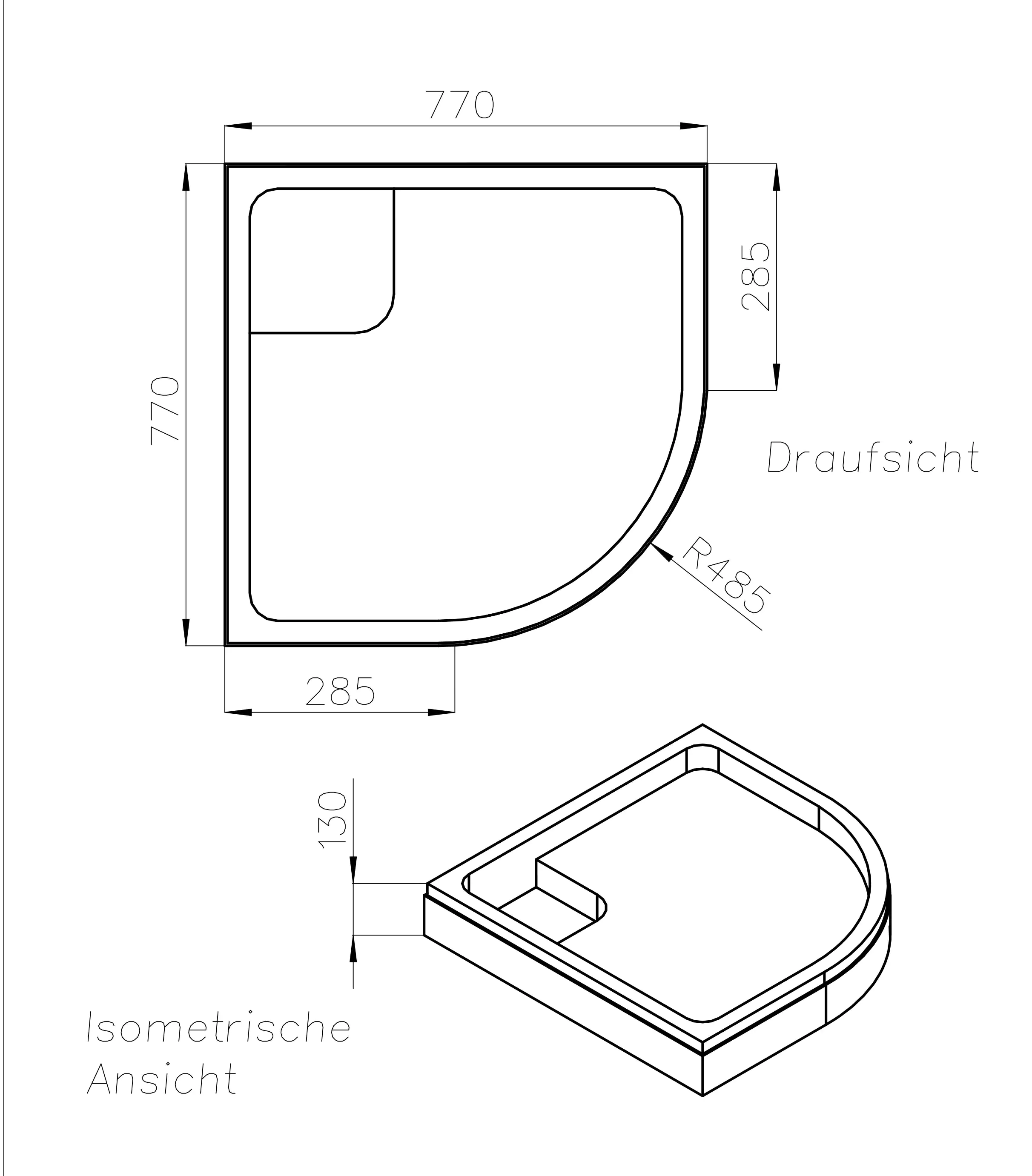 Ottofond Wannenträger Primo 770 x 770 mm