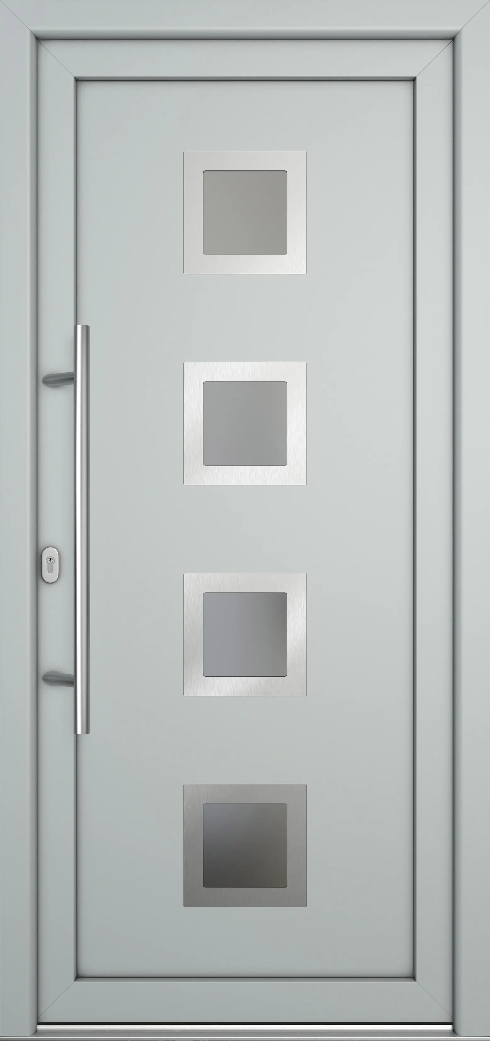 Meeth Haustür Signum Pro PVC Modell 84 108 x 200 cm DIN Links weiß/lichtgrau