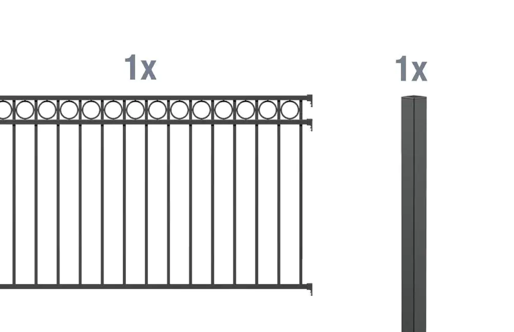 Alberts Komplettset Zaun Circle 2 m 100 cm anthrazit zE