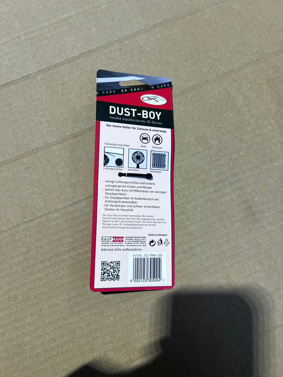 OKCars Dust Boy 3D-Bürste schwarz-grau