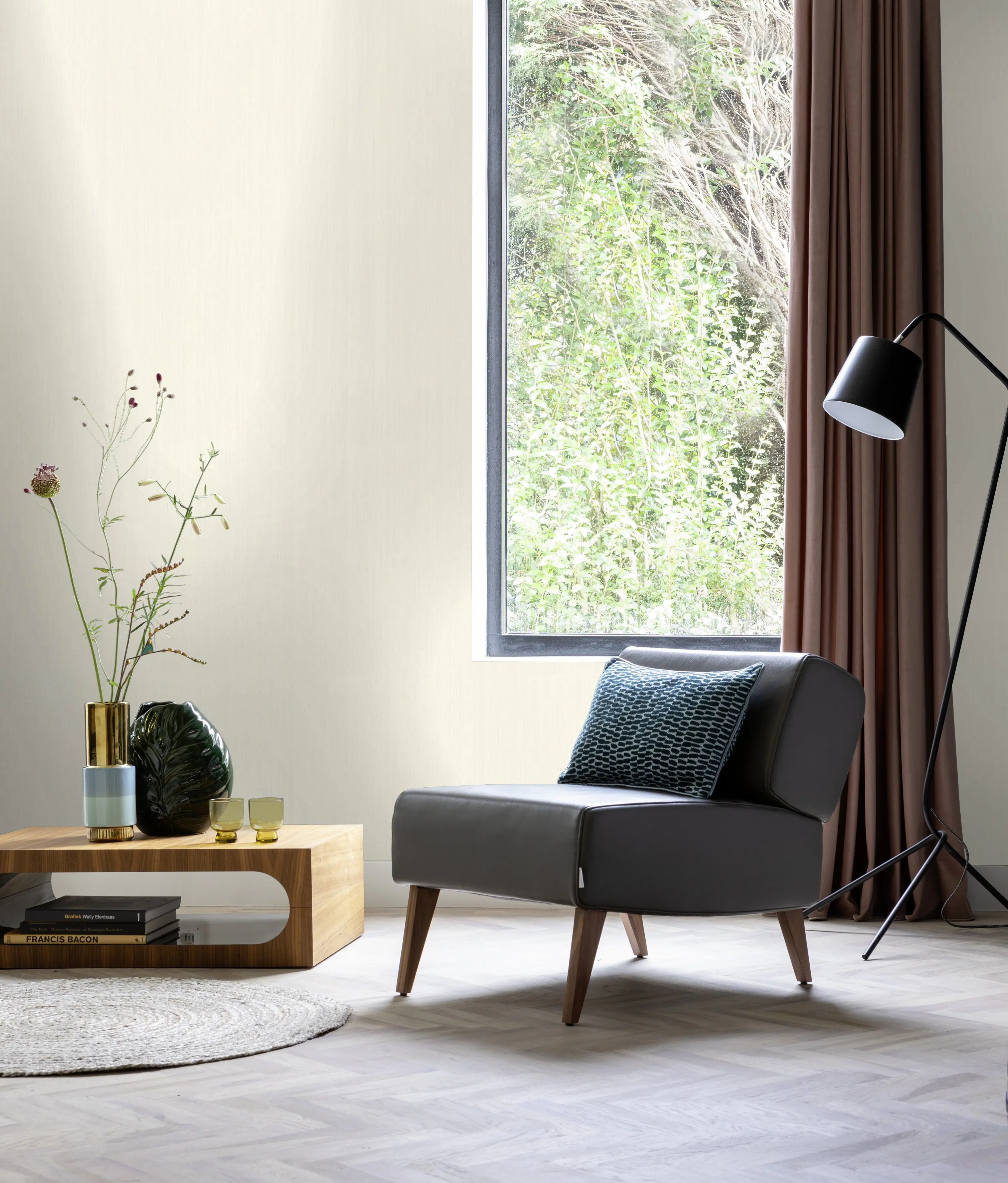 Rasch Vliestapete 746013 Weiß-Cremeweiß Uni 10,05 m x 0,53 m