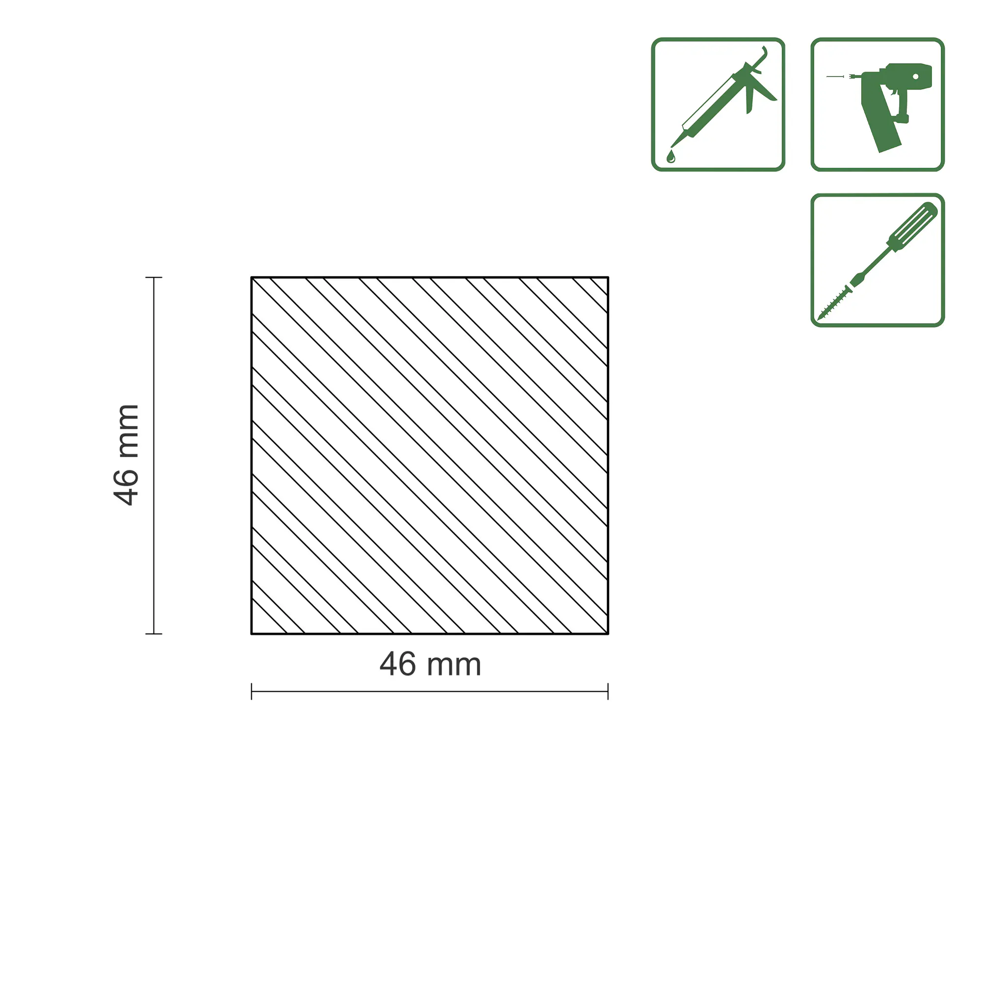 FN Neuhofer Flachleiste 100 cm 46 x 46 mm Fichte/Kiefer