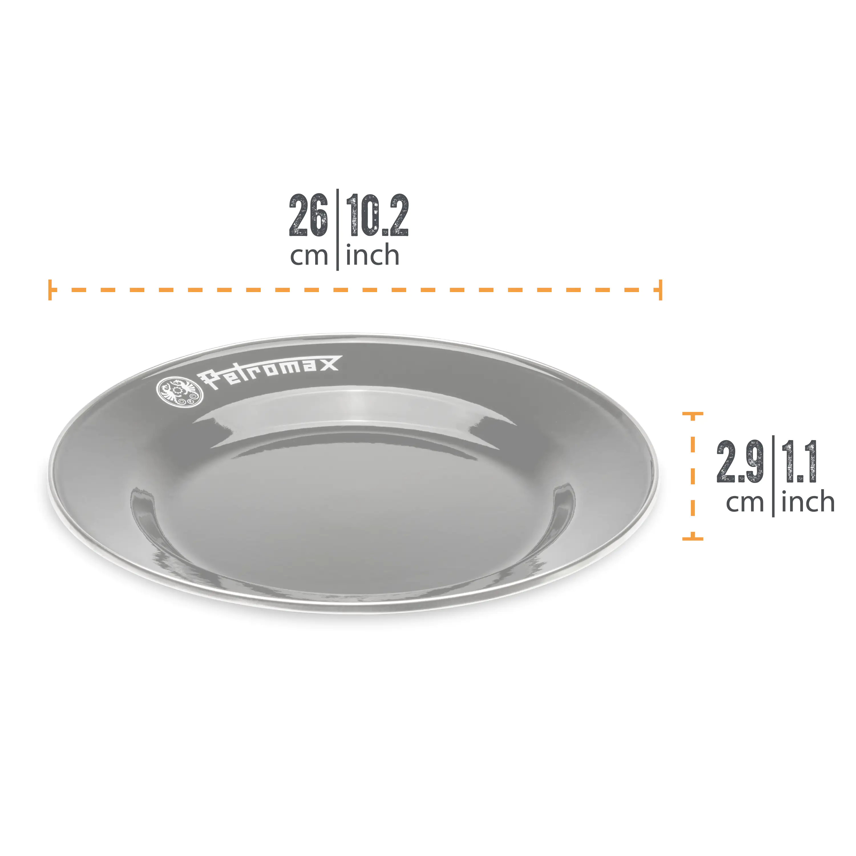 Petromax Teller Emaille 2er Set 26 cm schwarz Petromax Teller Emaille 2er Set 26 cm schwarz