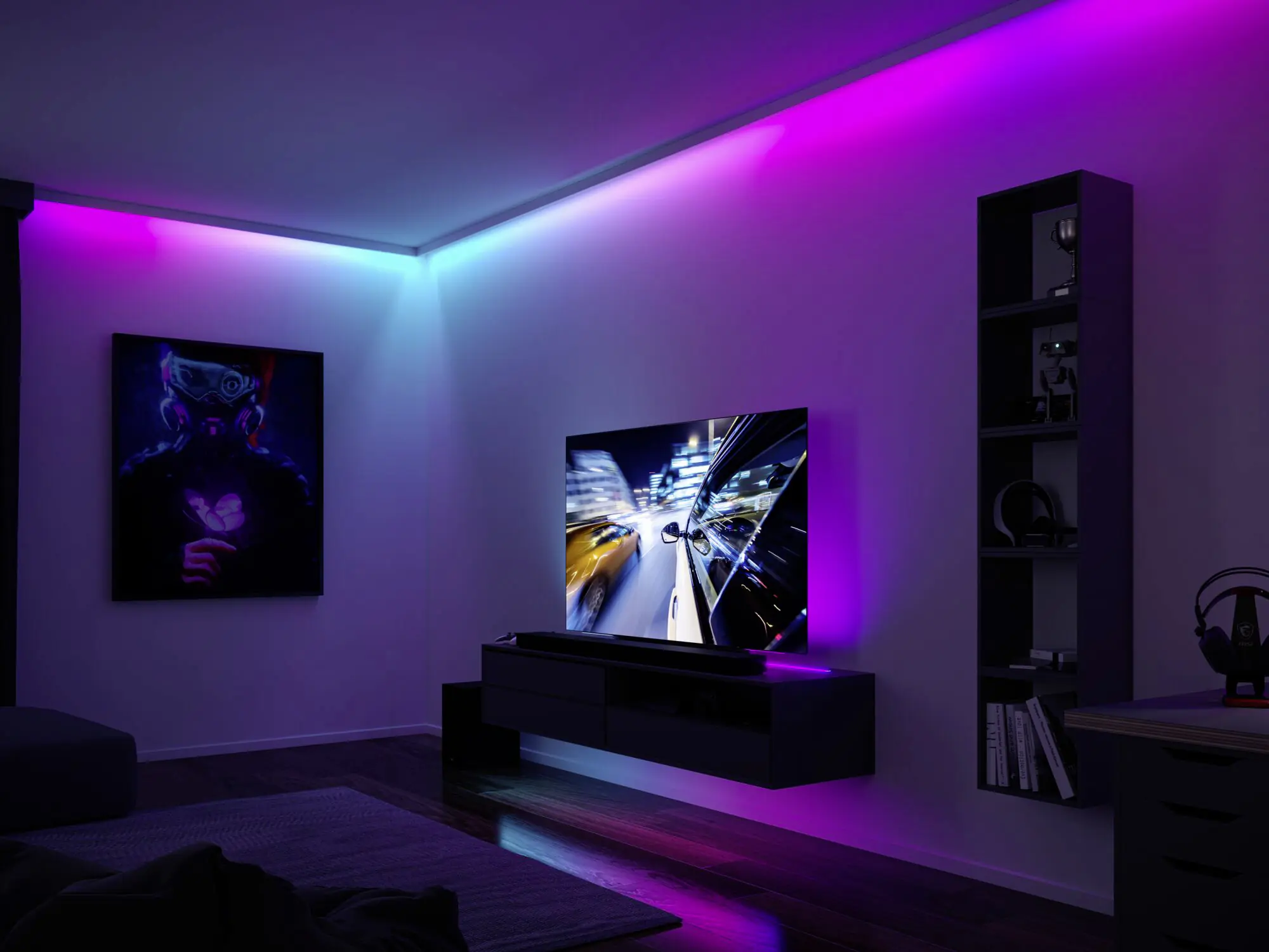 Paulmann Entertain LED Stripe Dynamic Rainbow Komplettset 3m RGB kürzbar