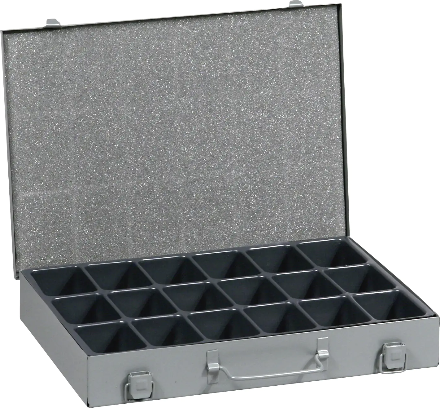 Allit Kleinteilekoffer EuroPlus Metall 34/18 grau ohne Inhalt, 18 Fächer Allit Kleinteilekoffer EuroPlus Metall 34/18 grau ohne Inhalt, 18 Fächer
