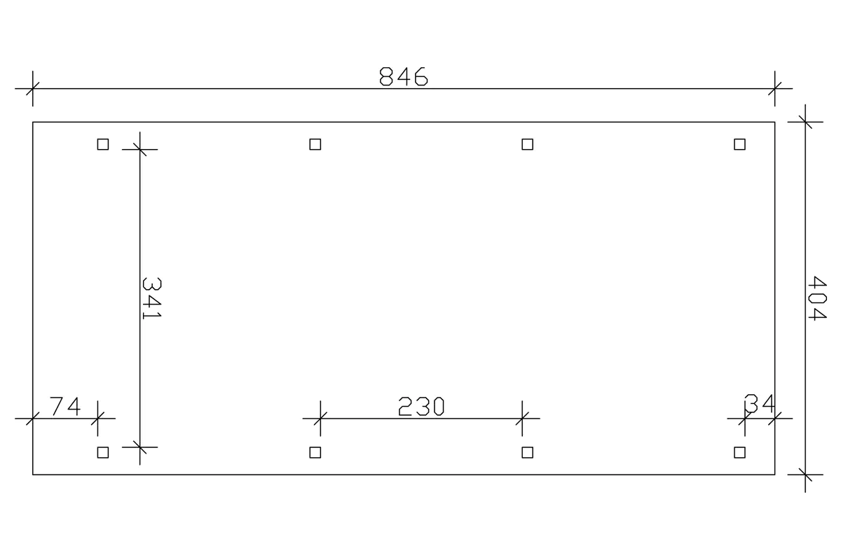 SKAN HOLZ Carport Emsland 404 x 846 cm mit Aluminiumdach