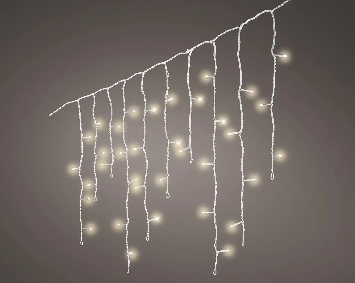 Kaemingk LED Lichtervorhang Icicle Lights 490 Lichter 20 m weiß