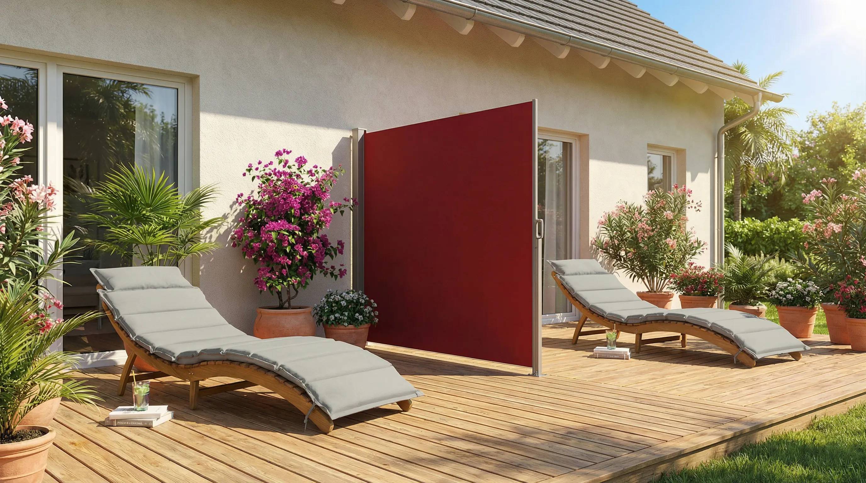 TrendLine Sichtschutz Capri rot, Höhe: 180 cm, Auszug: 200 cm