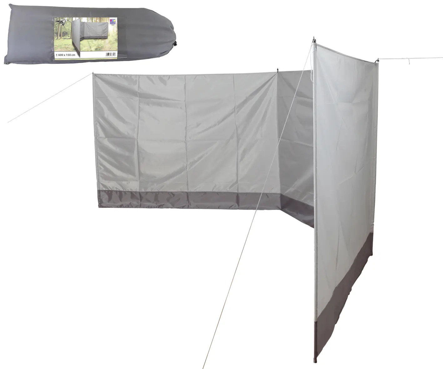 Happy People Windschutz grau 600 x 150 cm