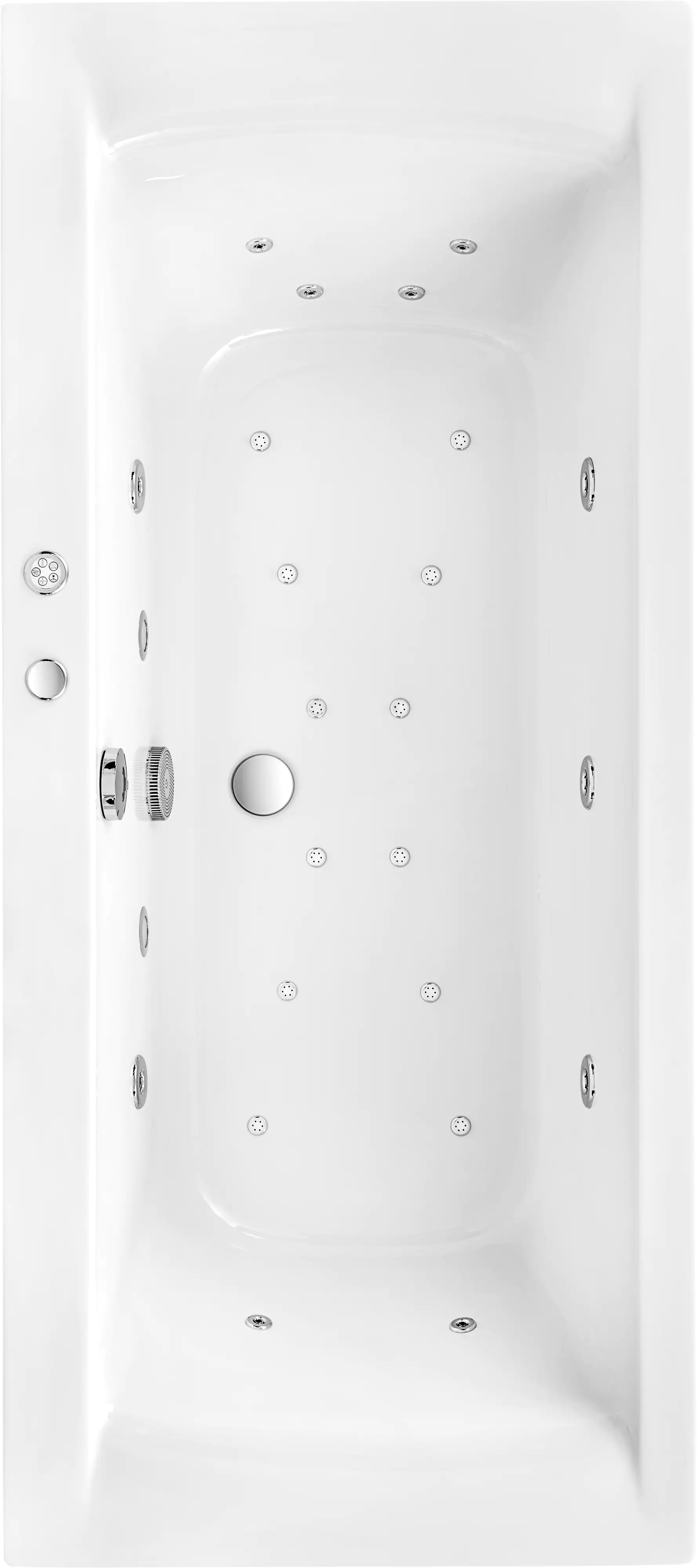 Ottofond Whirlpool Tampico 190 x 90 cm, weiß, mit 2 LED Farblichtwechslern