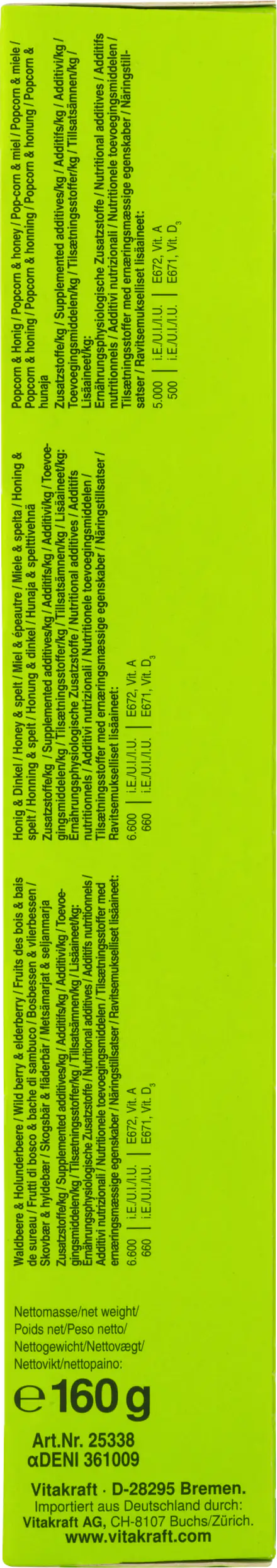 Vitakraft Kräcker® Trio Waldbeere,Honig,Popcorn,ZK 3 Stück / 160 g Vitakraft Kräcker® Trio Waldbeere,Honig,Popcorn,ZK 3 Stück / 160 g