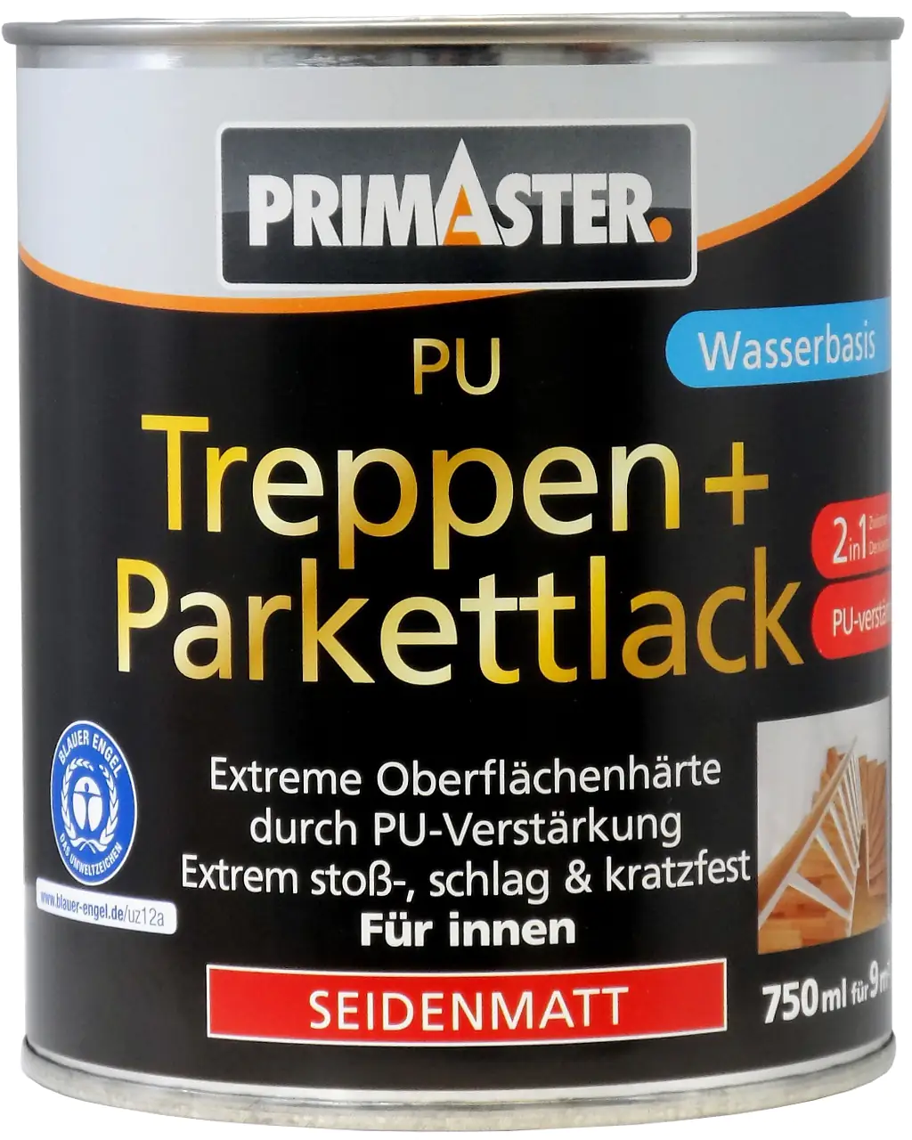 Primaster PU Treppen- und Parkettlack 2in1 750 ml farblos seidenmatt