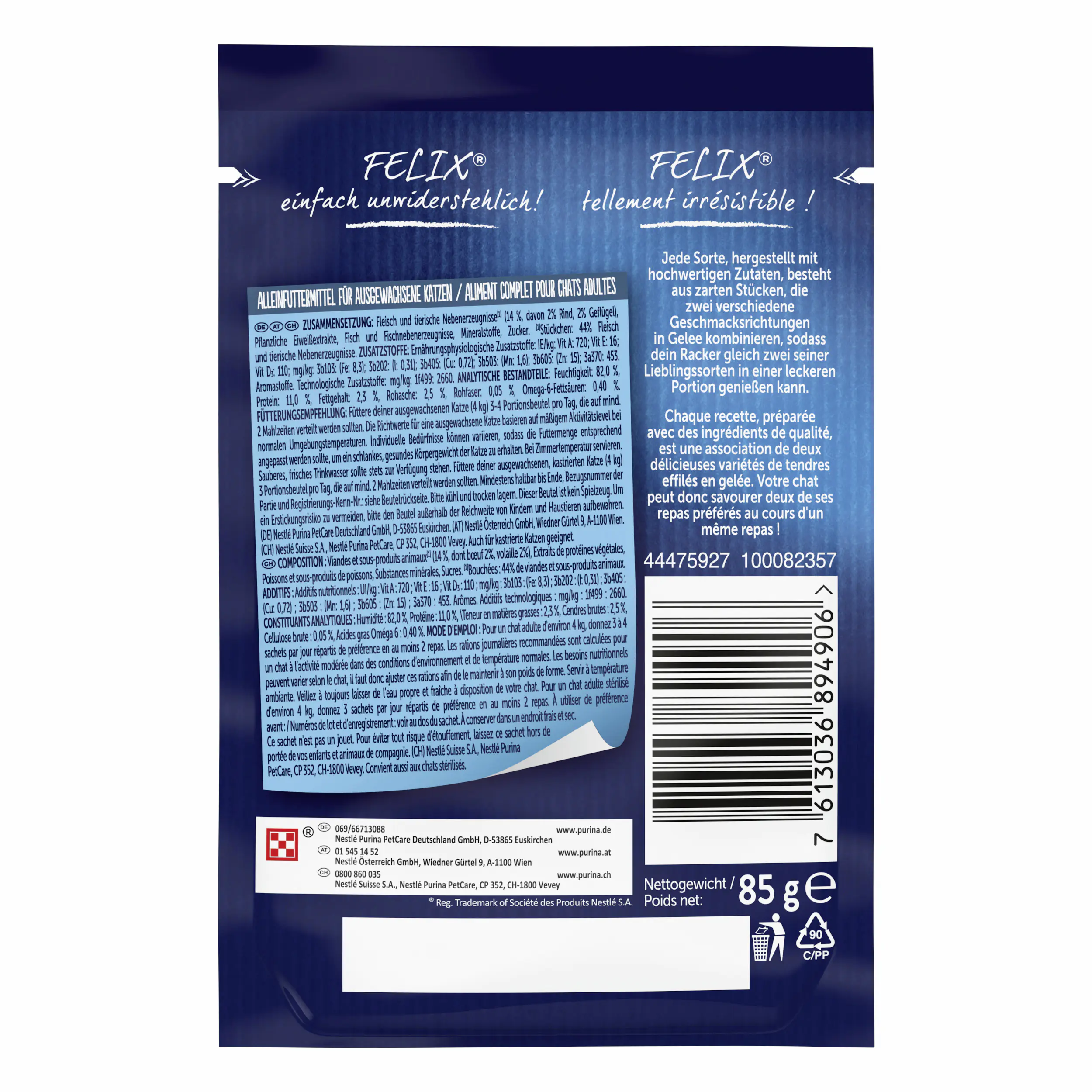 Felix So gut wie es aussieht Doppelt Lecker Rind und Geflügel 85 g