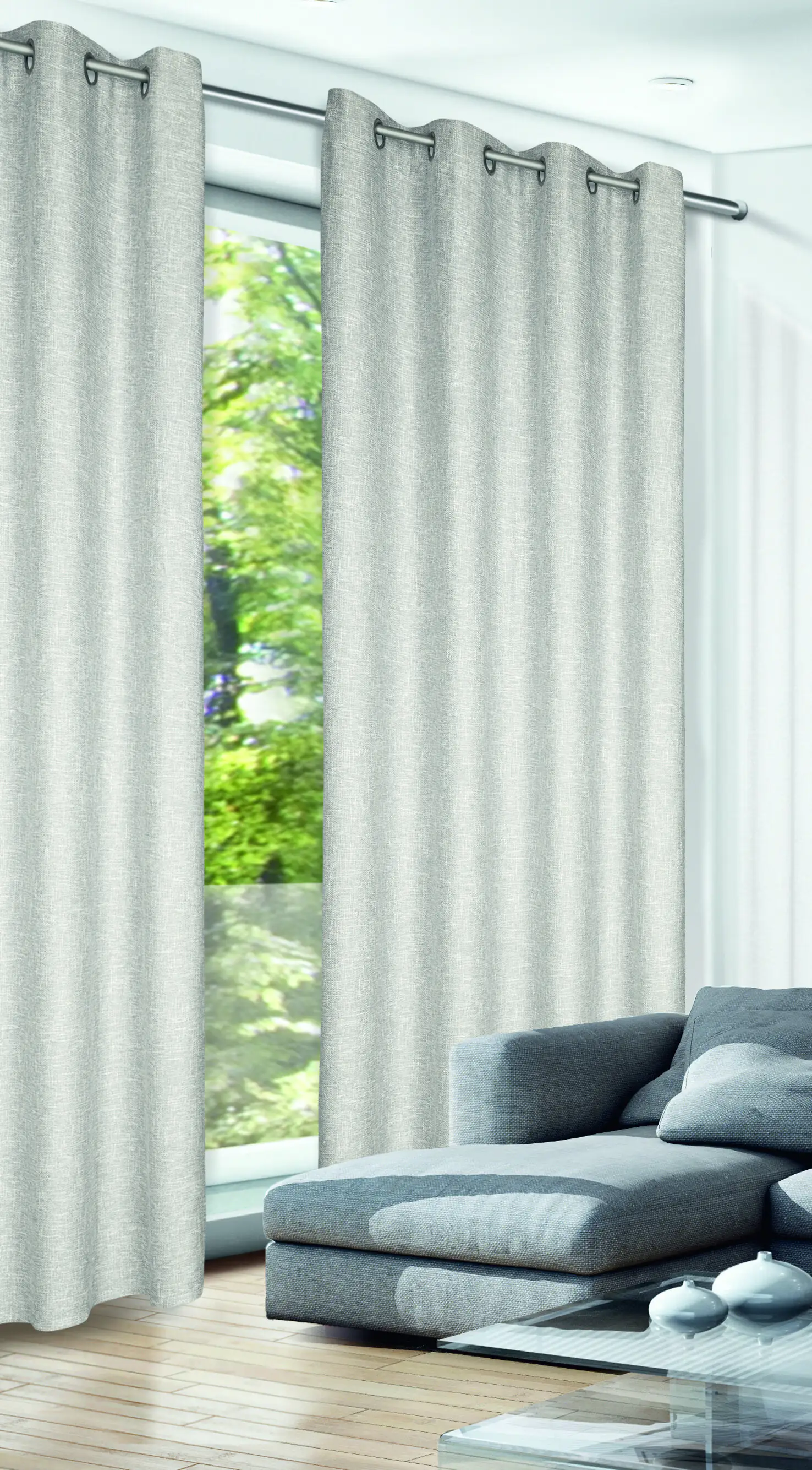 Neusser Collection Ösenschal Selma silber, 135 x 245 cm