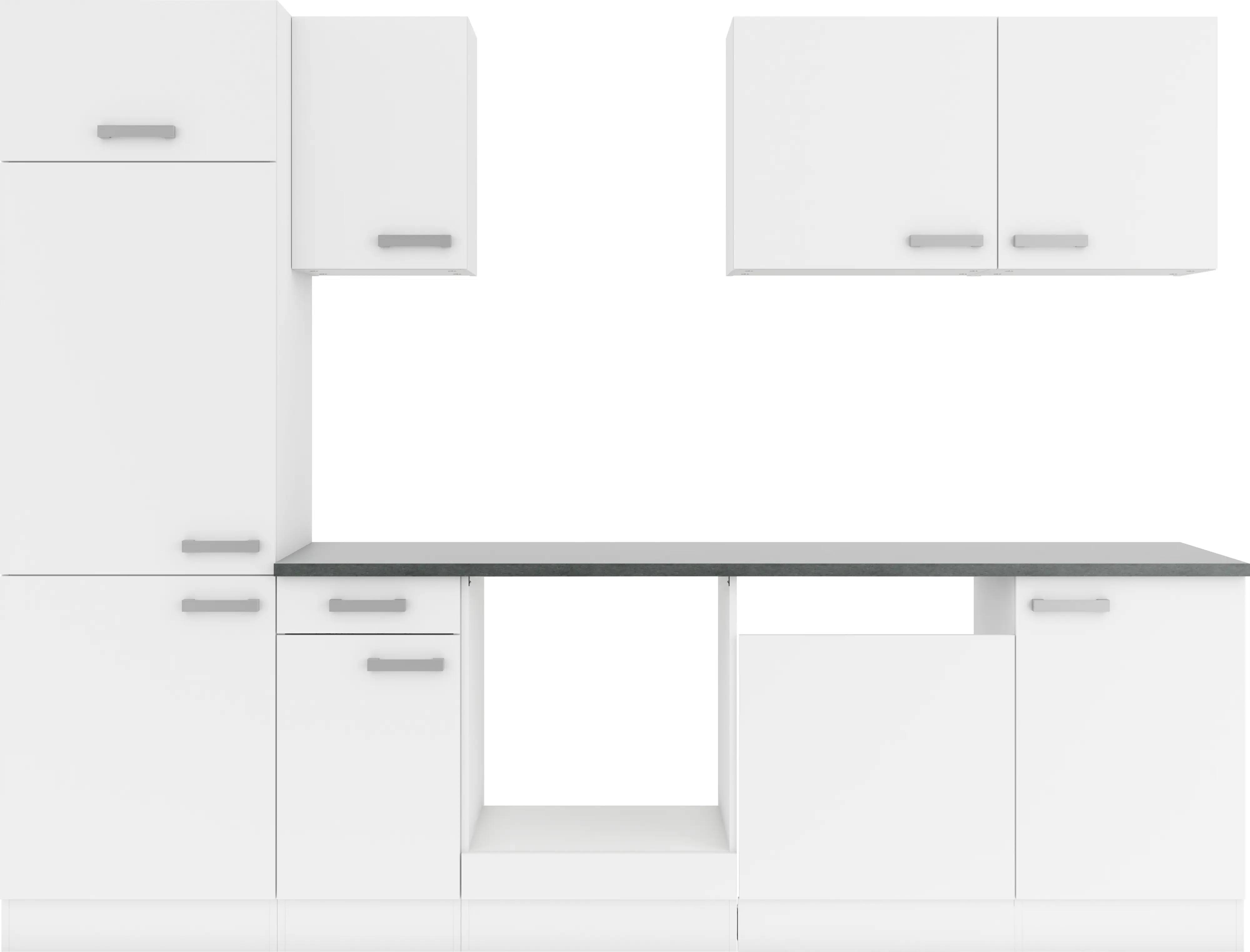 Optifit Küchenzeile Oslo 214 ohne Geräte weiß 270 cm 