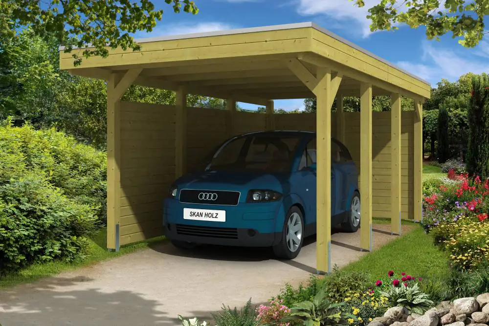 SKAN HOLZ Carport Friesland Set 1 314 x 555 cm, Grün imrpägniert