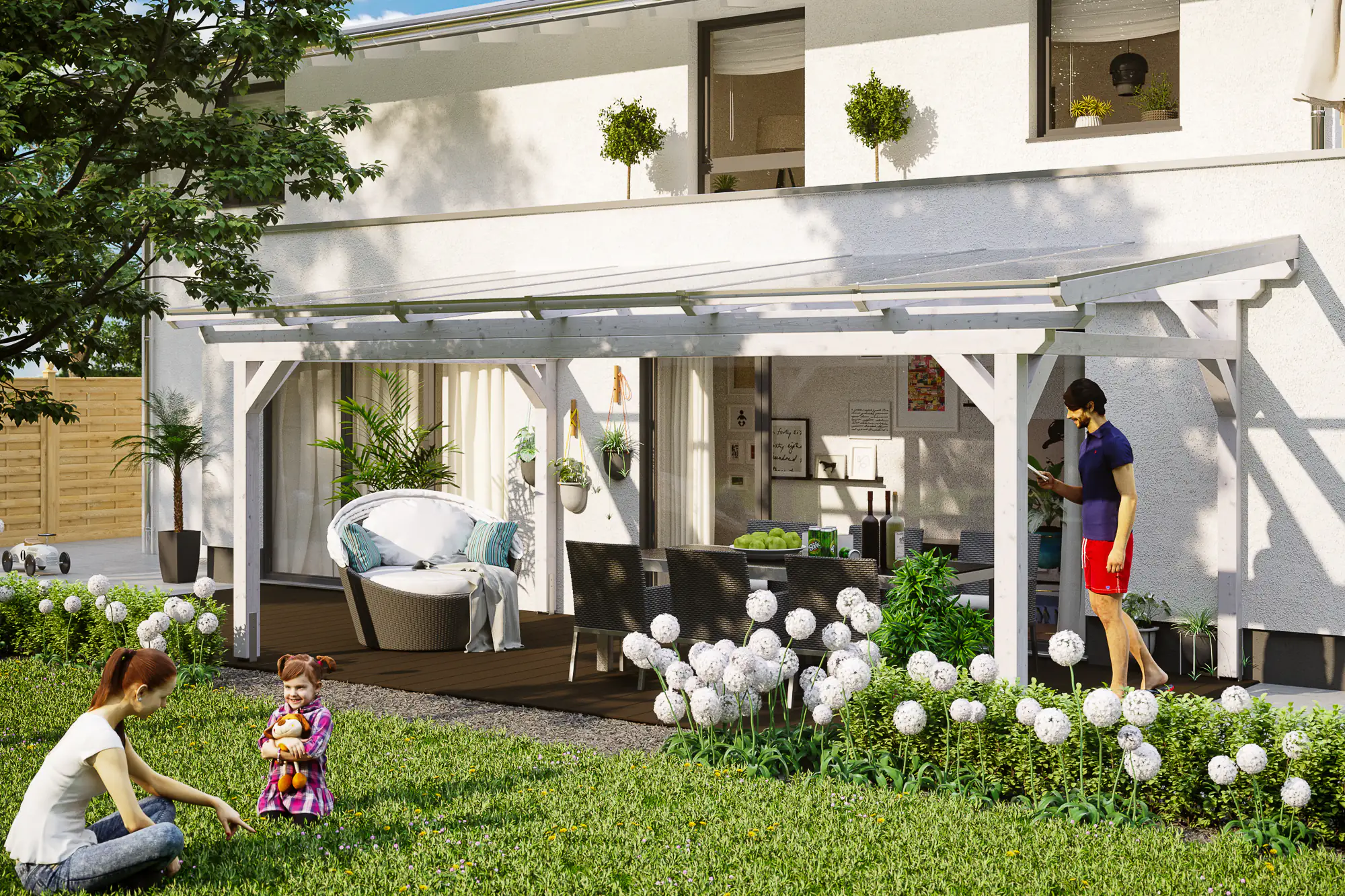 SKAN HOLZ Terrassenüberdachung Sanremo 648 x 250 cm Leimholz