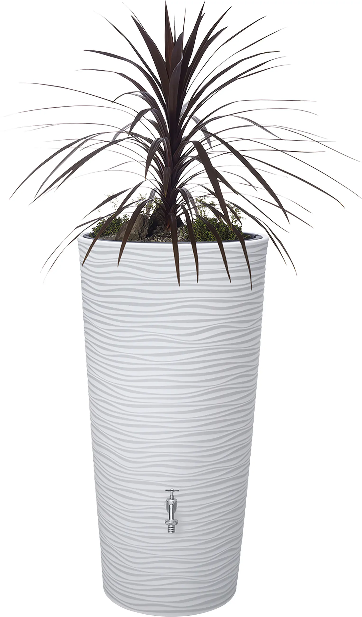 Garantia Regentonne Natura 2in1 rund inkl. Pflanzschale 210 L arctic 