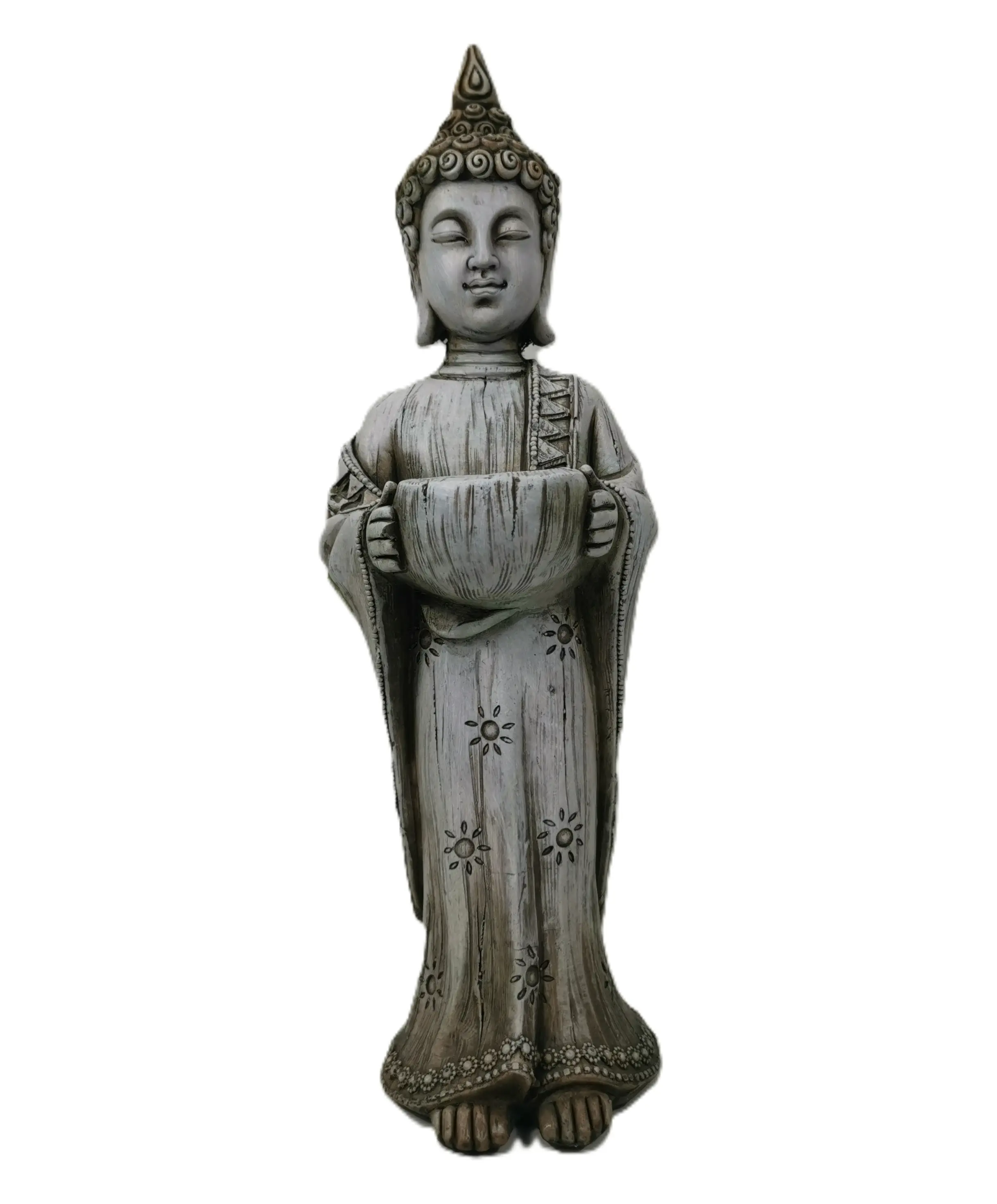 TrendLine Dekofigur Buddha 40 x 33 x 51 cm grau 