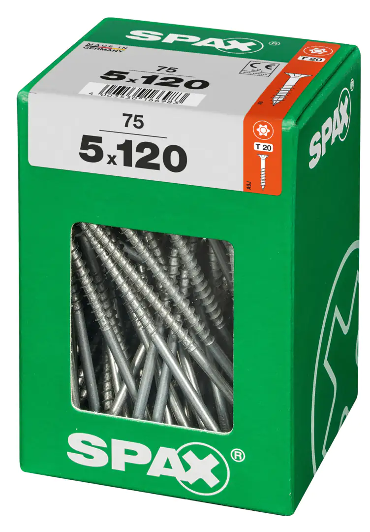 Spax Universalschrauben 5.0 x 120 mm TX 20 - 75 Stk. Spax Universalschrauben 5.0 x 120 mm TX 20 - 75 Stk.