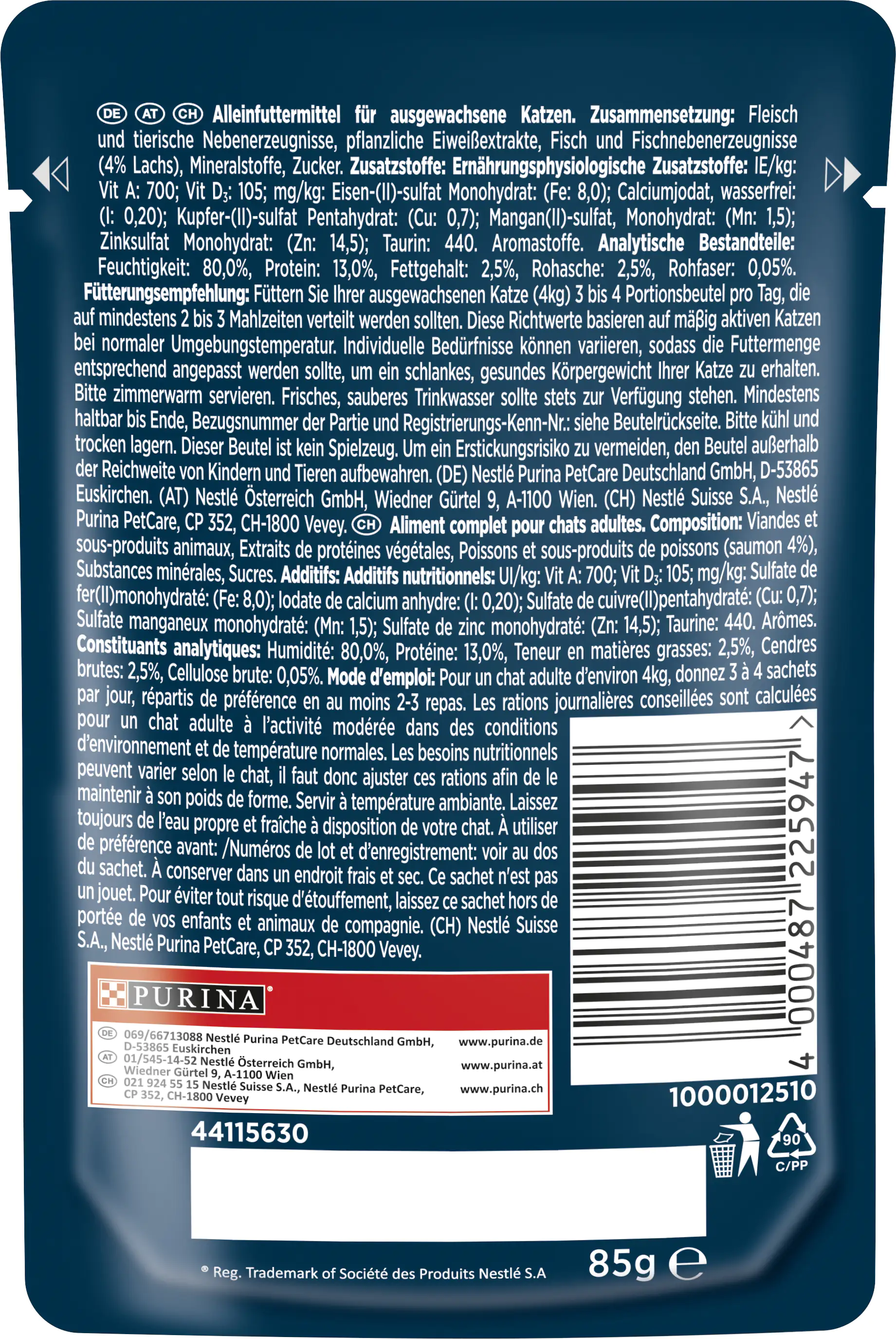 Gourmet Perle Erlesene Streifen mit Lachs 85 g Gourmet Perle Erlesene Streifen mit Lachs 85 g