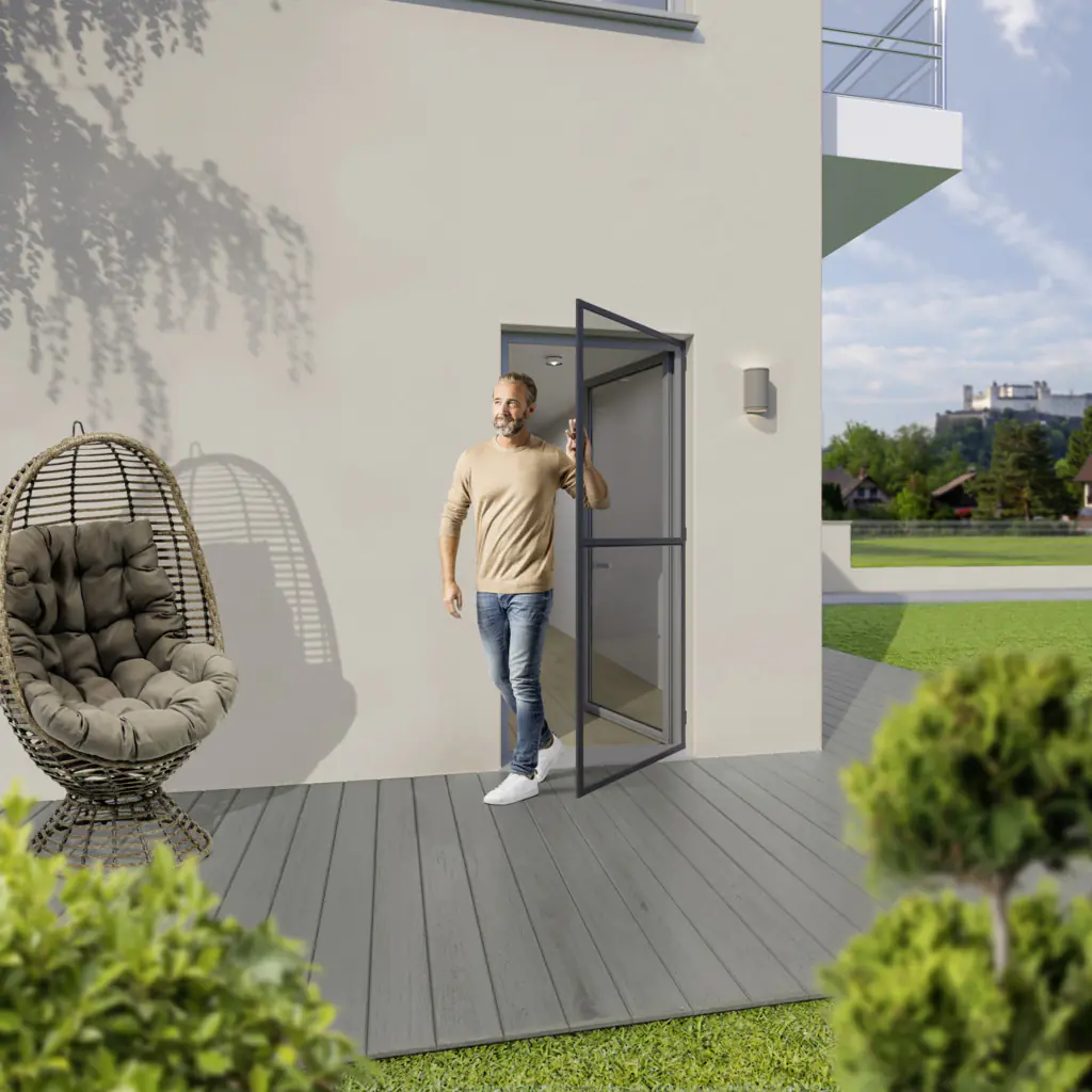 TrendLine Fliegenschutz-Tür 100 x 210 cm schwarz/anthrazit kürzbar TrendLine Fliegenschutz-Tür 100 x 210 cm schwarz/anthrazit kürzbar