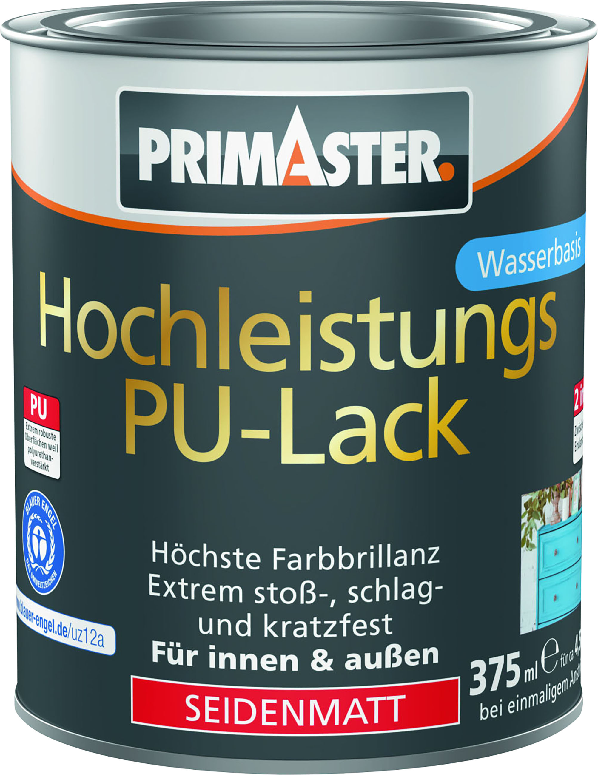 Primaster Hochleistungs PU-Lack feuerrot seidenmatt 375 ml