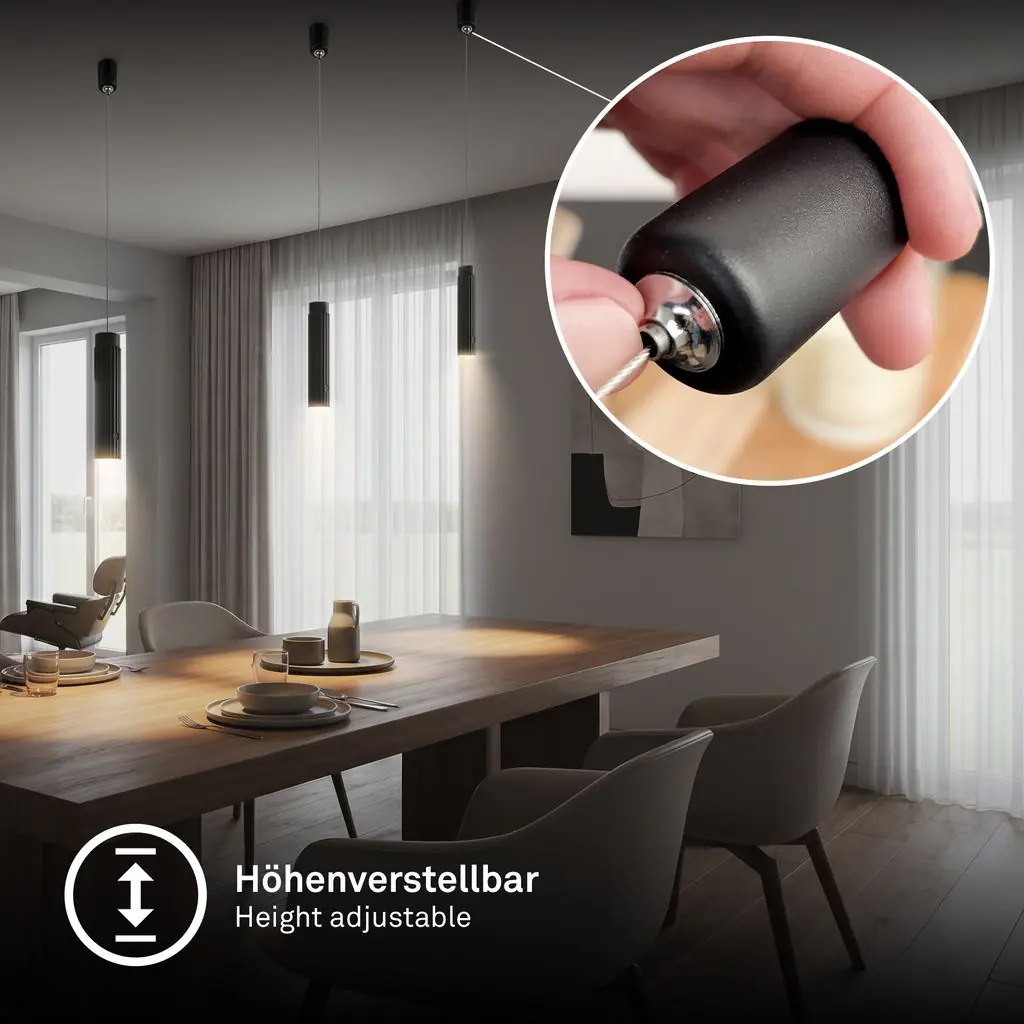Briloner LED Akku-Pendelleuchte schwarz 3,5W warmweiß dimmbar