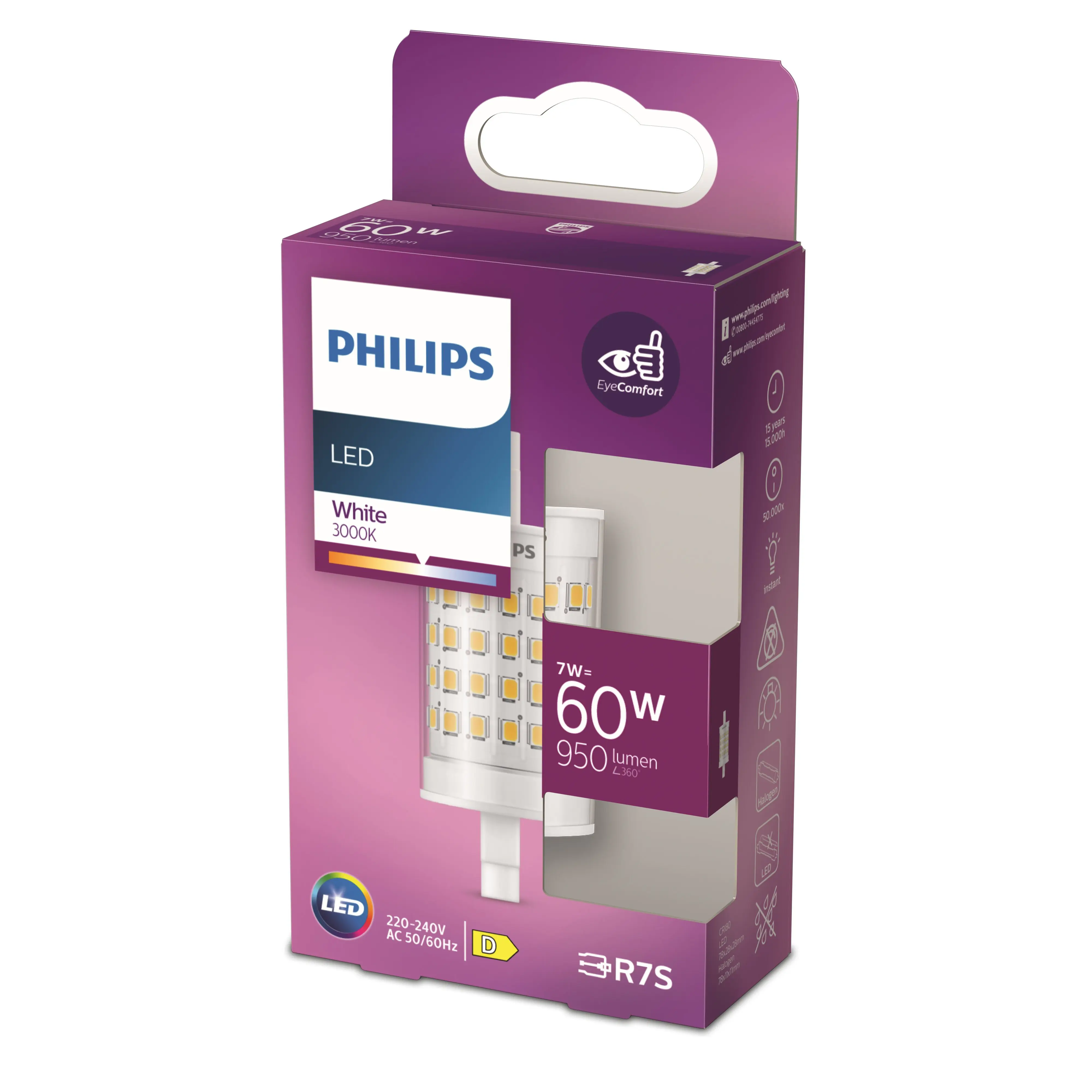 Philips LED Leuchtmittel R7S 7,5W 950lm 3000K 