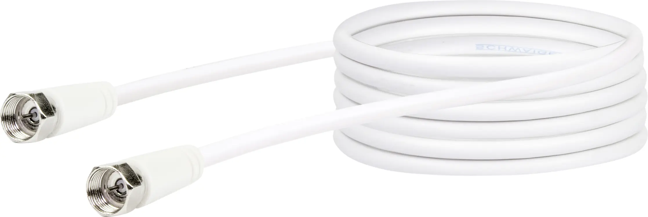 Schwaiger SAT Anschlusskabel KVC230 052 (75dB) weiß, 3,0m, 1x F Stecker / 1x F Stecker