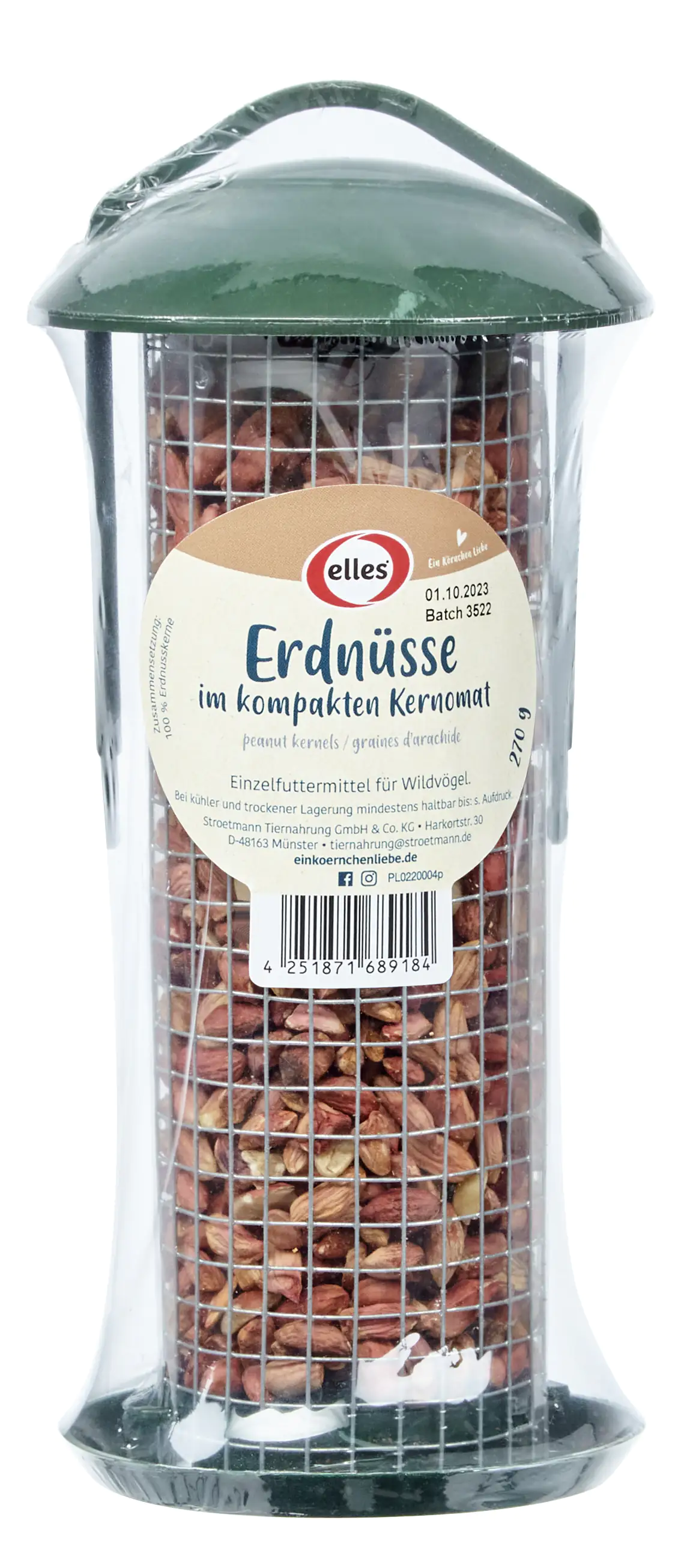 4000610192504 Futterautomat mit Erdnusskernen Inhalt: 270g