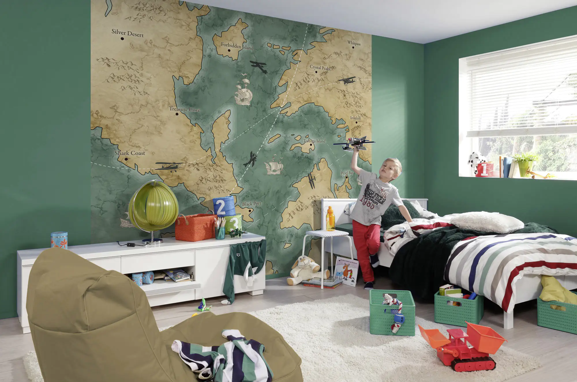 Komar Vlies Fototapete Old Travel Map 300 x 280 cm 