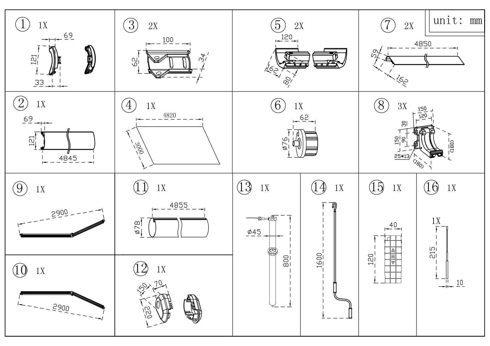Primaster Kassetten-Markise elektr. Farbe grau Breite 500 cm Ausfall 300 cm - B-Ware