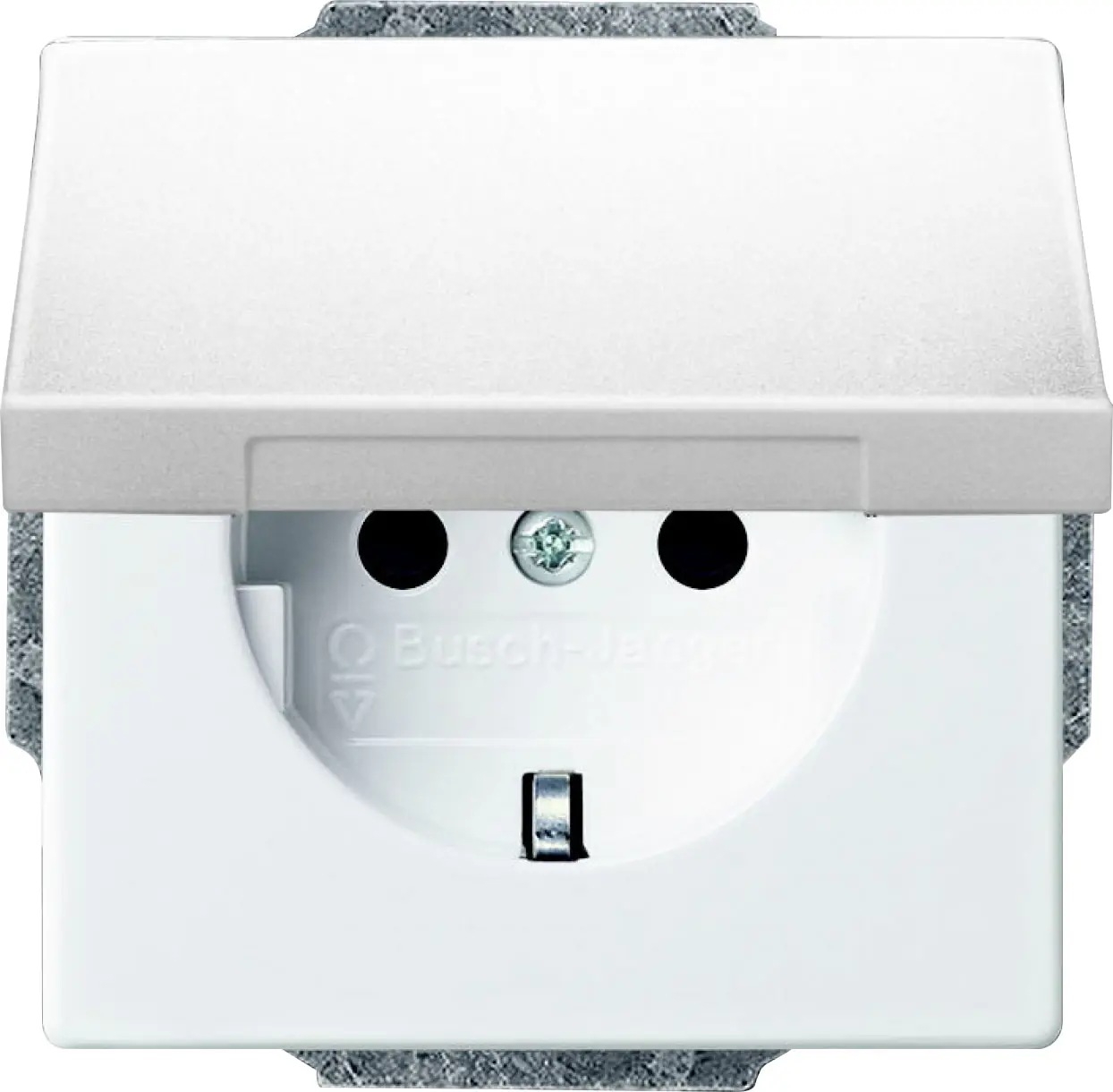 Busch Jaeger Schutzkontakt-Steckdose 1-fach Future Linear mit Klappdeckel studioweiß 20EUK-84
