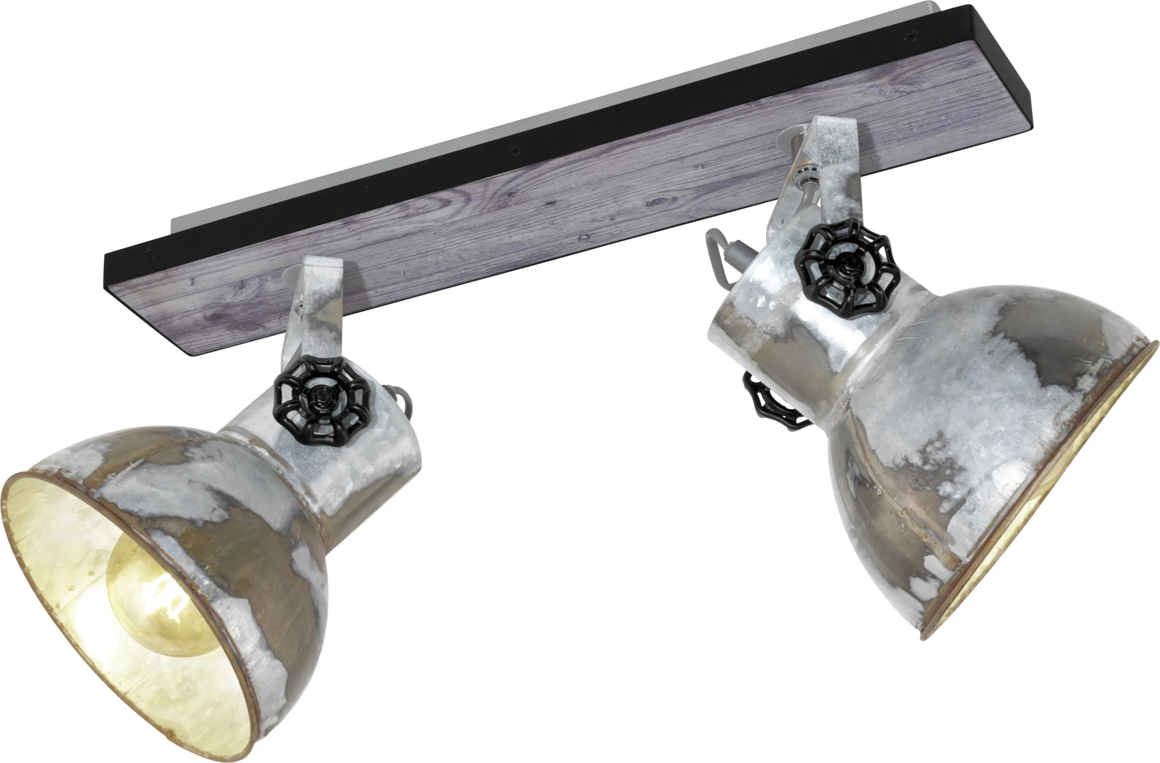 Eglo 2er Spot Barnstaple 47,5 x 9 cm E27, patina-schwarz