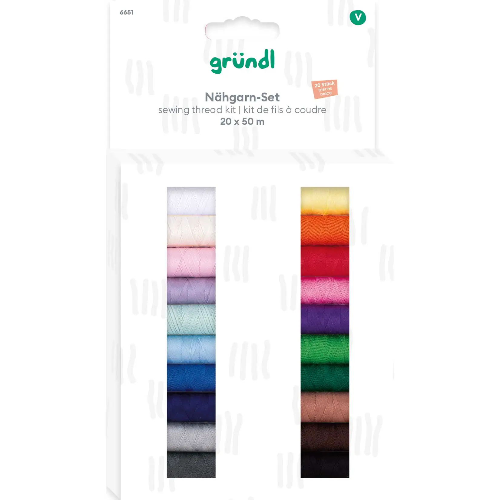 Gründl Nähgarn-Set verschiedene Farben 20 x 50 m