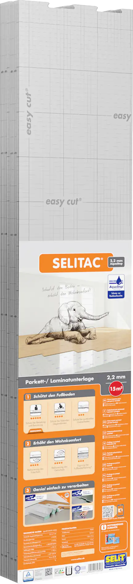 Selitac Trittschalldämmung Aqua Stop Faltplatte 2,2 mm stark Selitac Trittschalldämmung Aqua Stop Faltplatte 2,2 mm stark