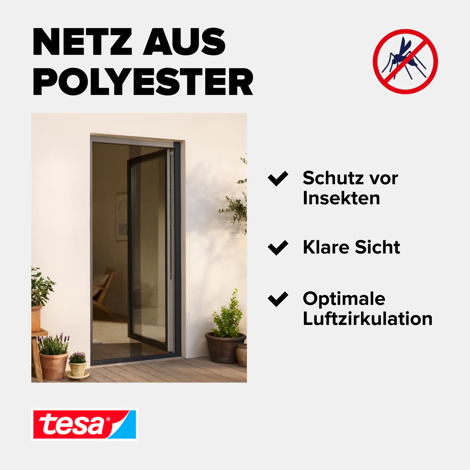 tesa Fliegenschutz-Tür COMFORT 120 x 220 cm - anthrazit